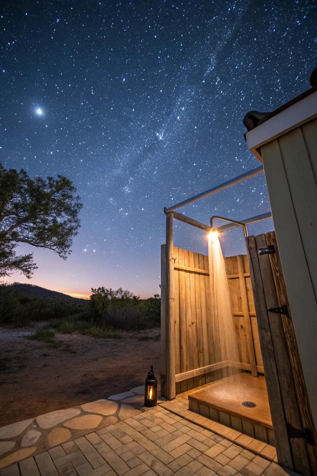Bathe under the stars with an open-air shower.