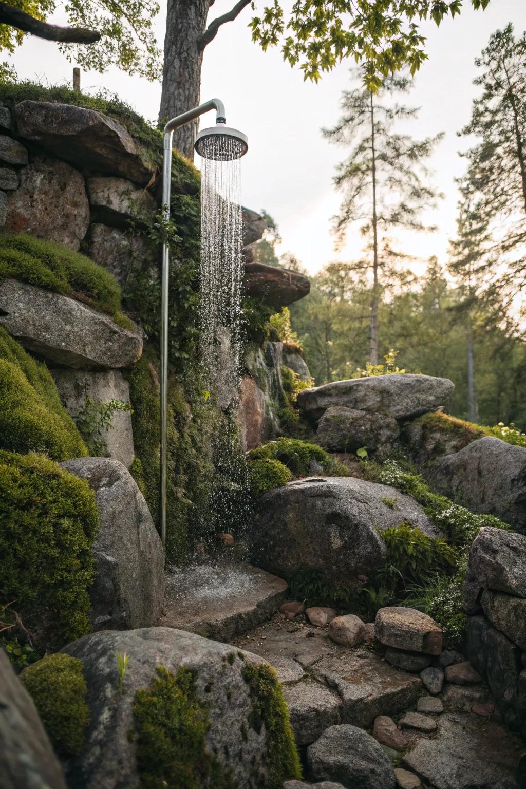 Seamlessly integrate your shower with natural surroundings.