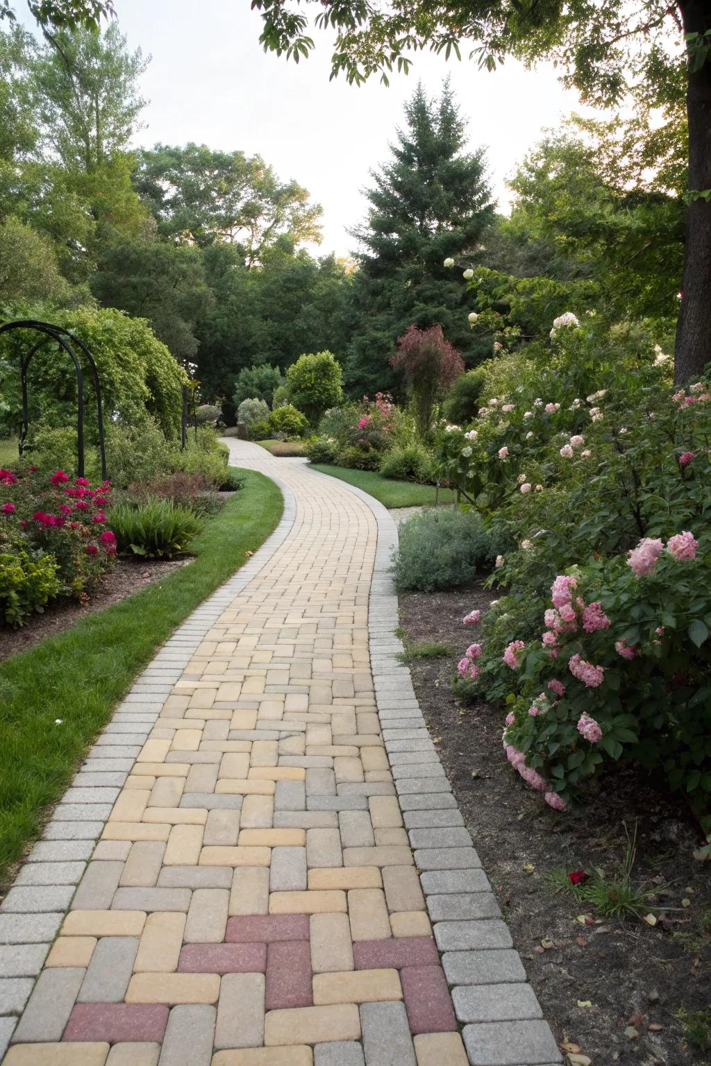 Ombre-painted pavers offering a smooth and elegant transition of colors.