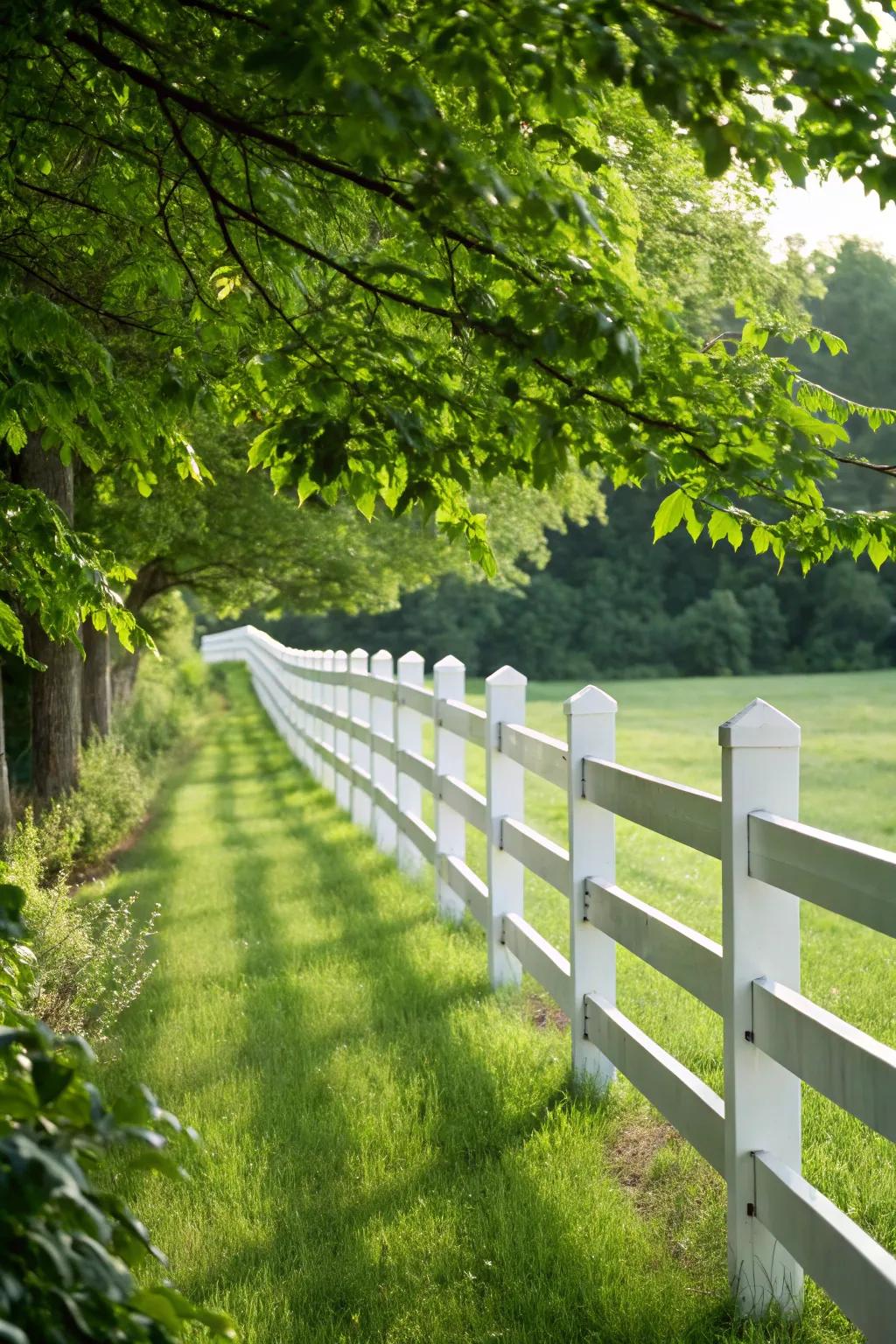 Vinyl ranch rail fences offer durability with style.