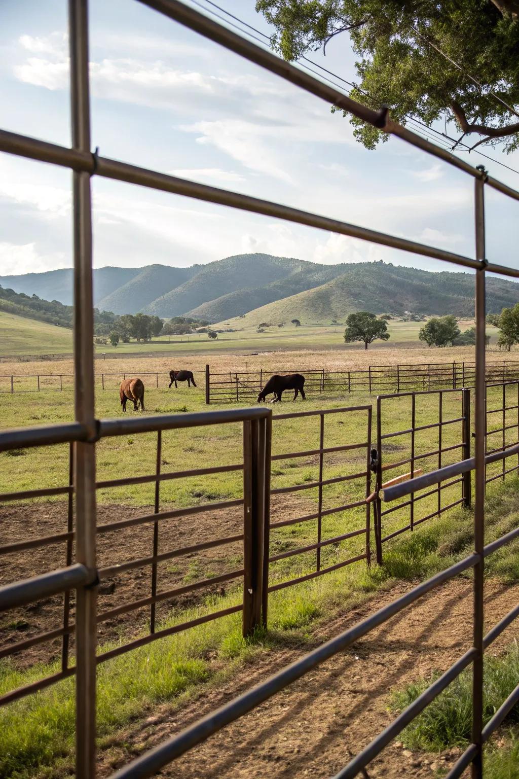 Cattle panel fencing adds rustic charm and practicality.