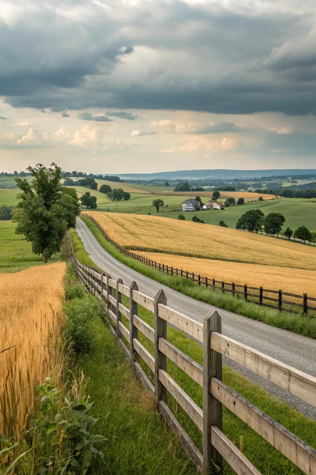 Slip board fences offer simple elegance and rustic charm.