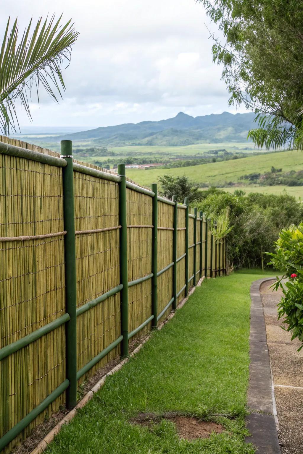 Bamboo fences offer privacy with a touch of exotic flair.
