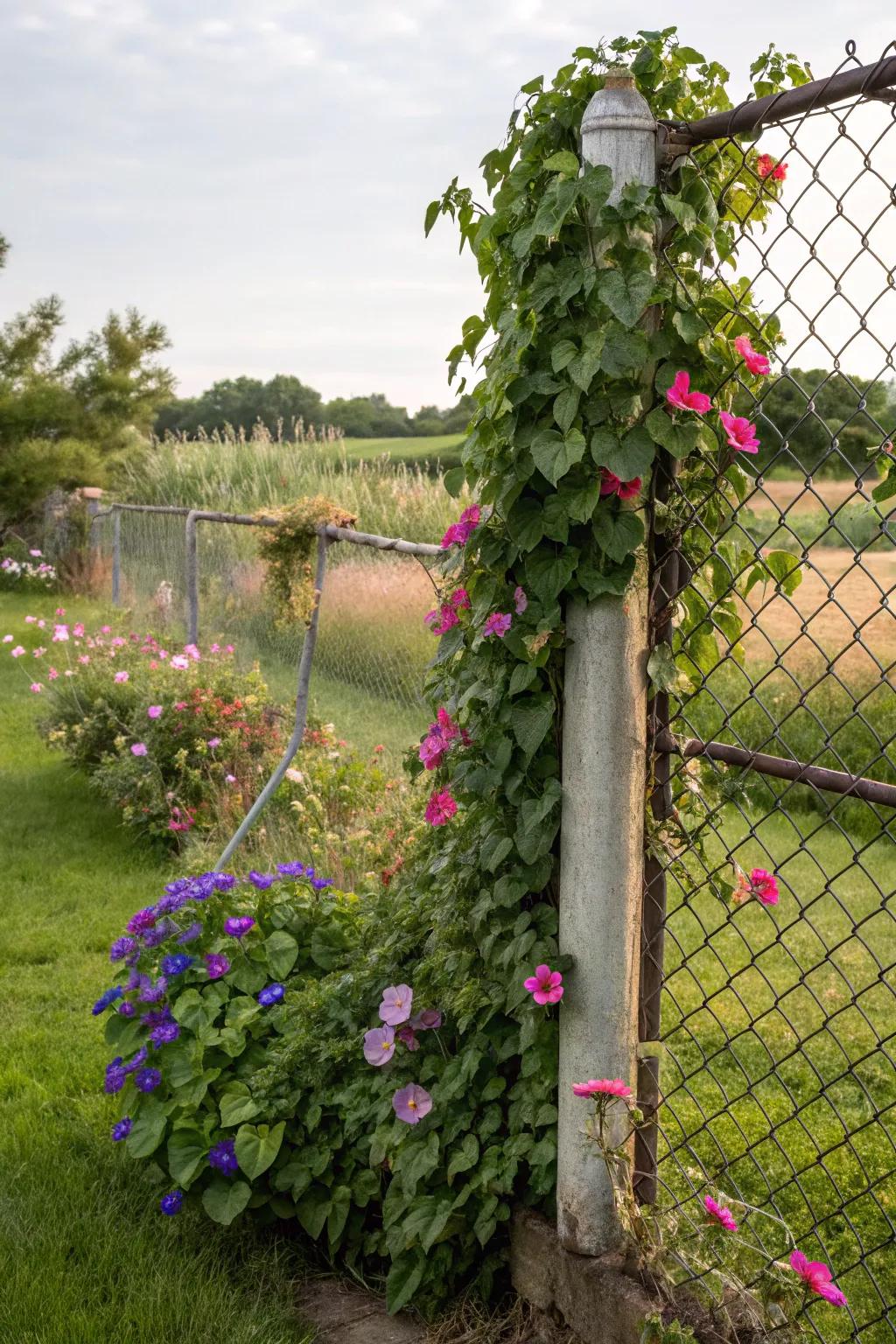 Chain link fences get a modern twist with vines.