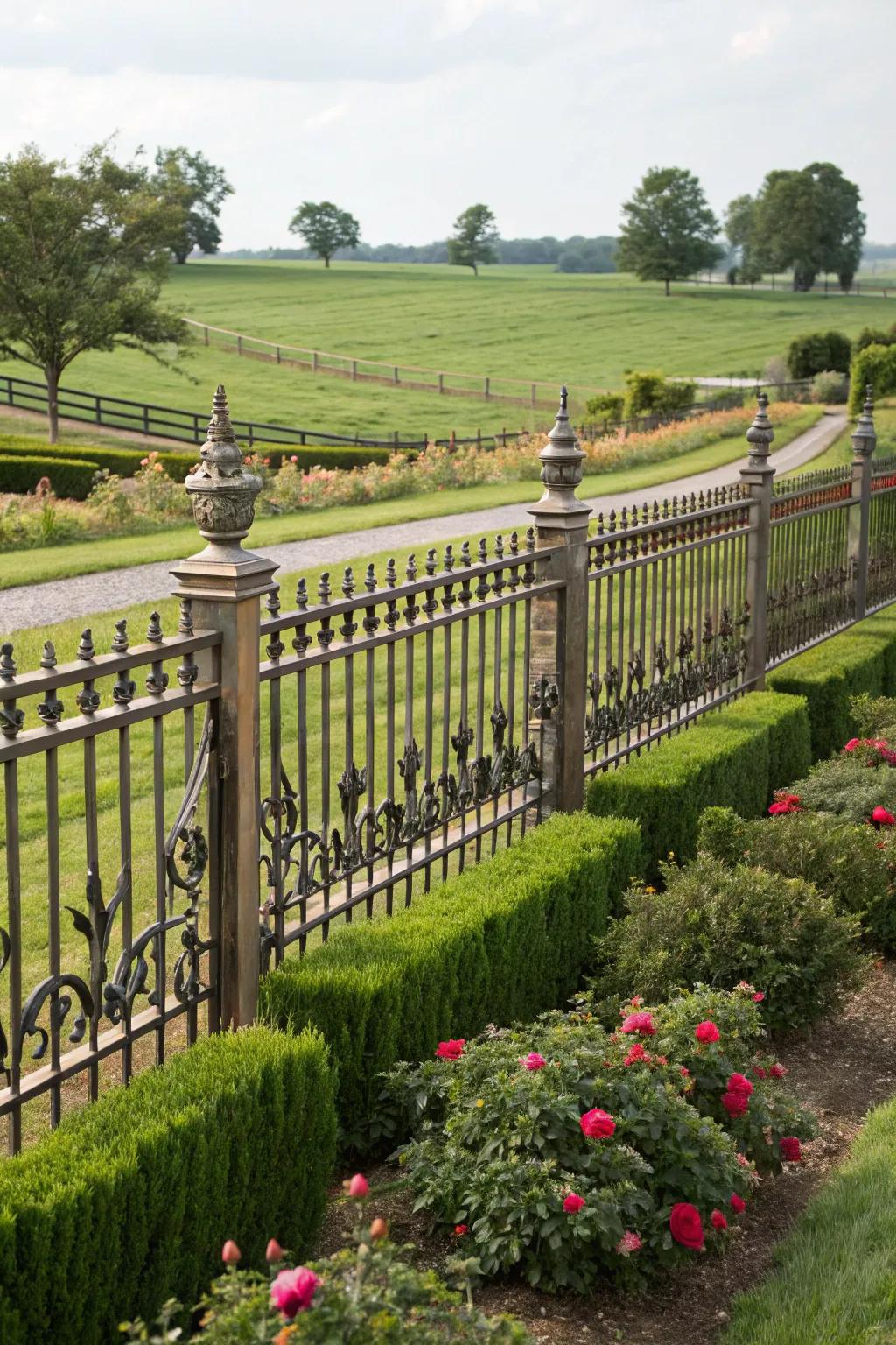 Ornamental steel fences add elegance and durability.
