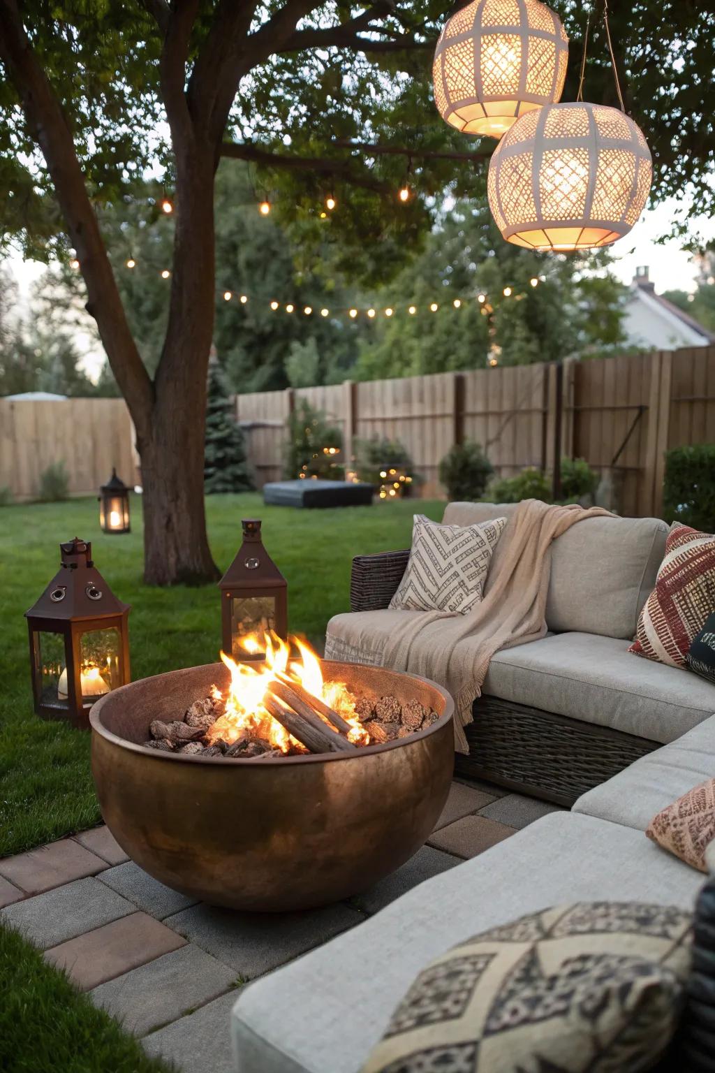 Shine bright with a copper bowl fire pit.
