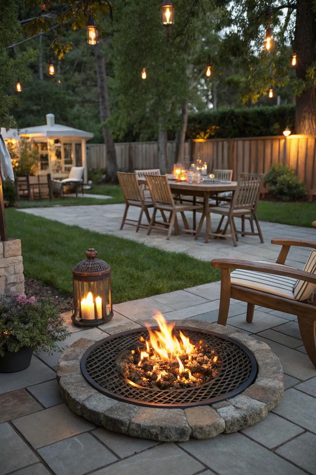 Cook and cozy up with a dual-purpose fire pit.