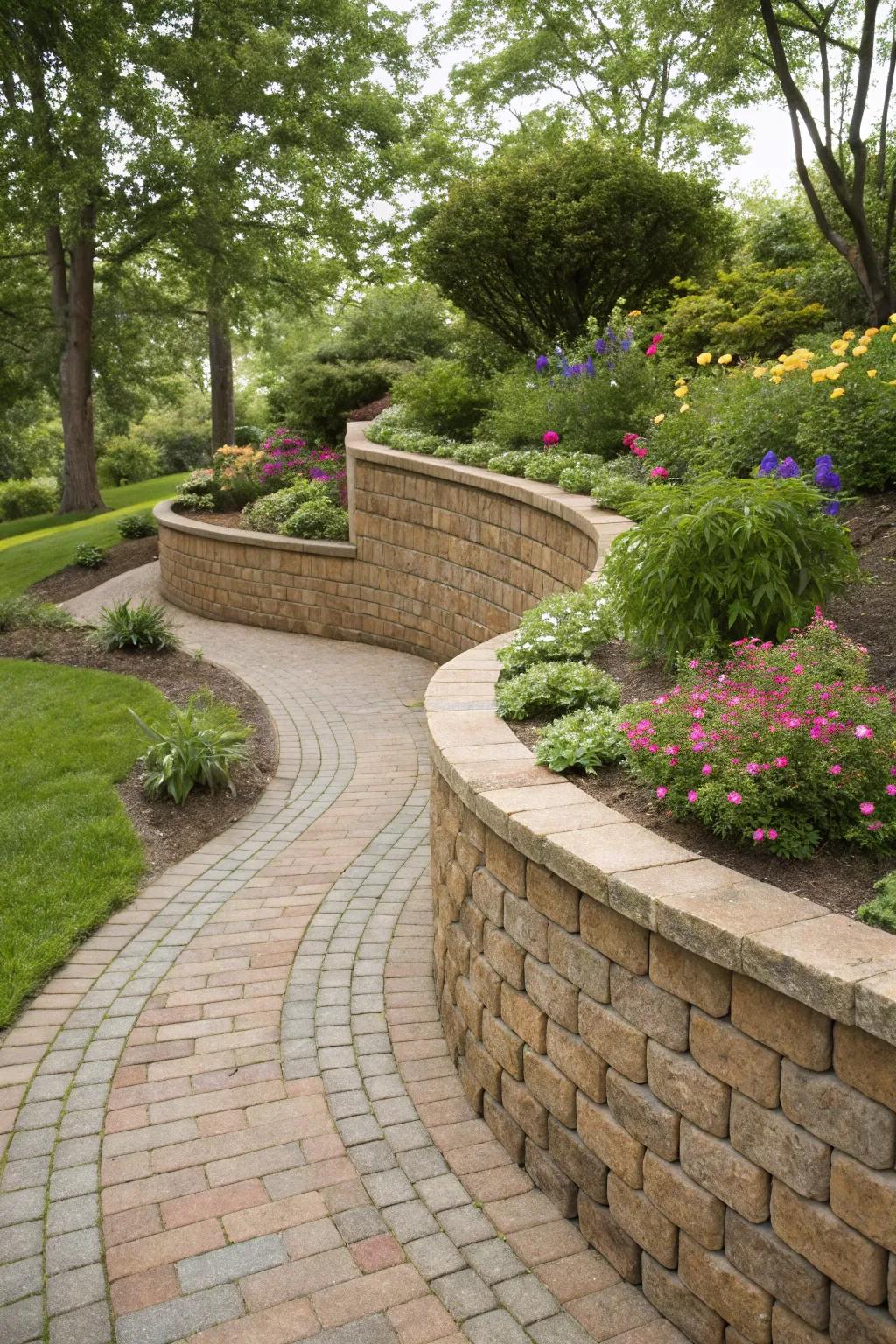 Interlocking bricks provide neat lines and modern appeal.
