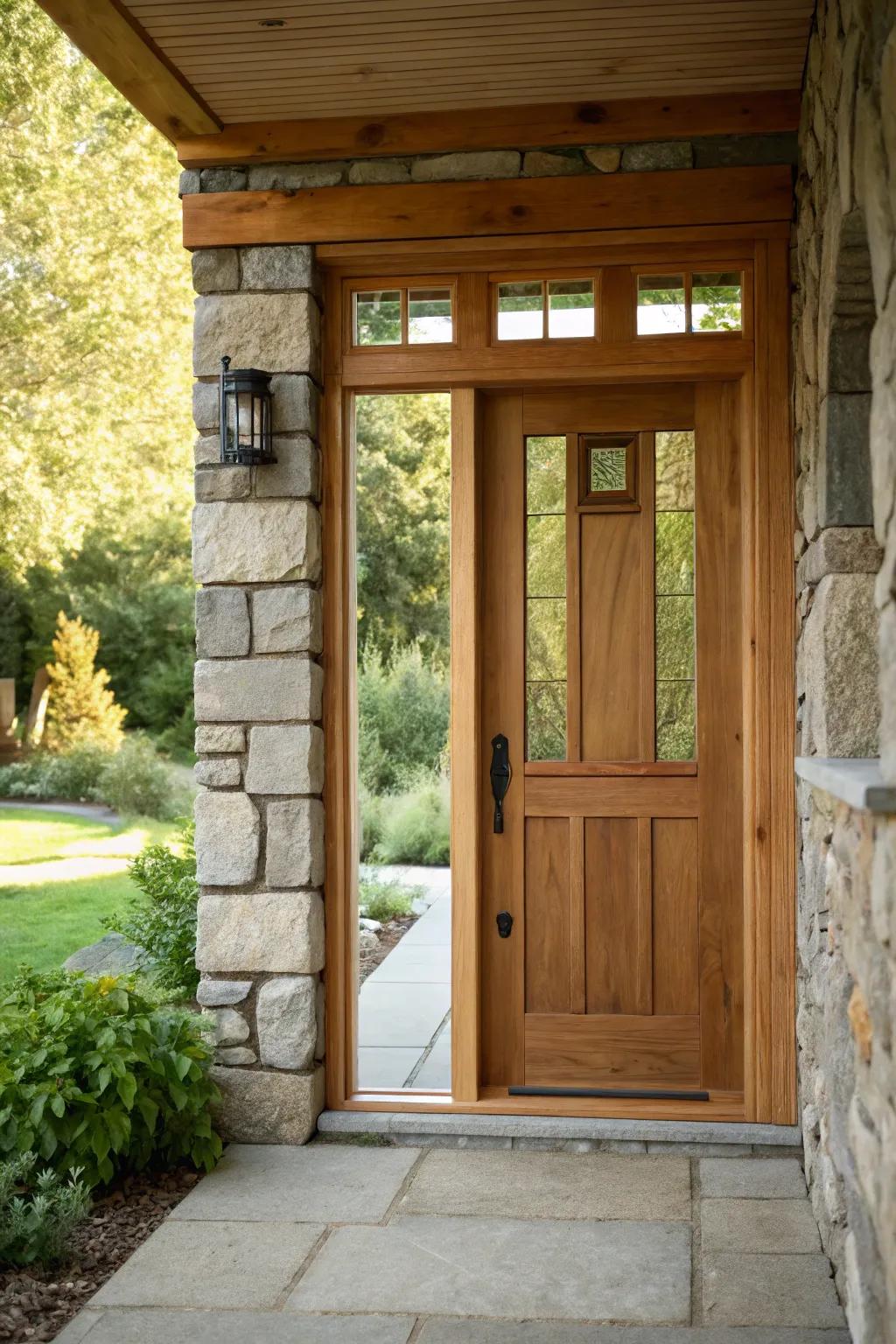 Natural elements create a seamless outdoor connection.