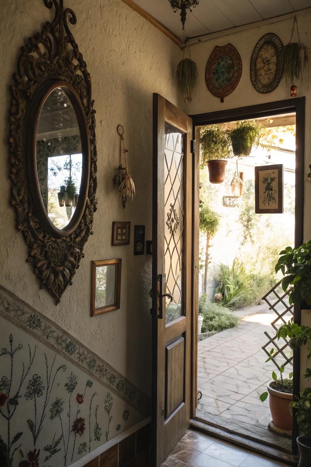 Mirrors and art bring personality to your entrance.