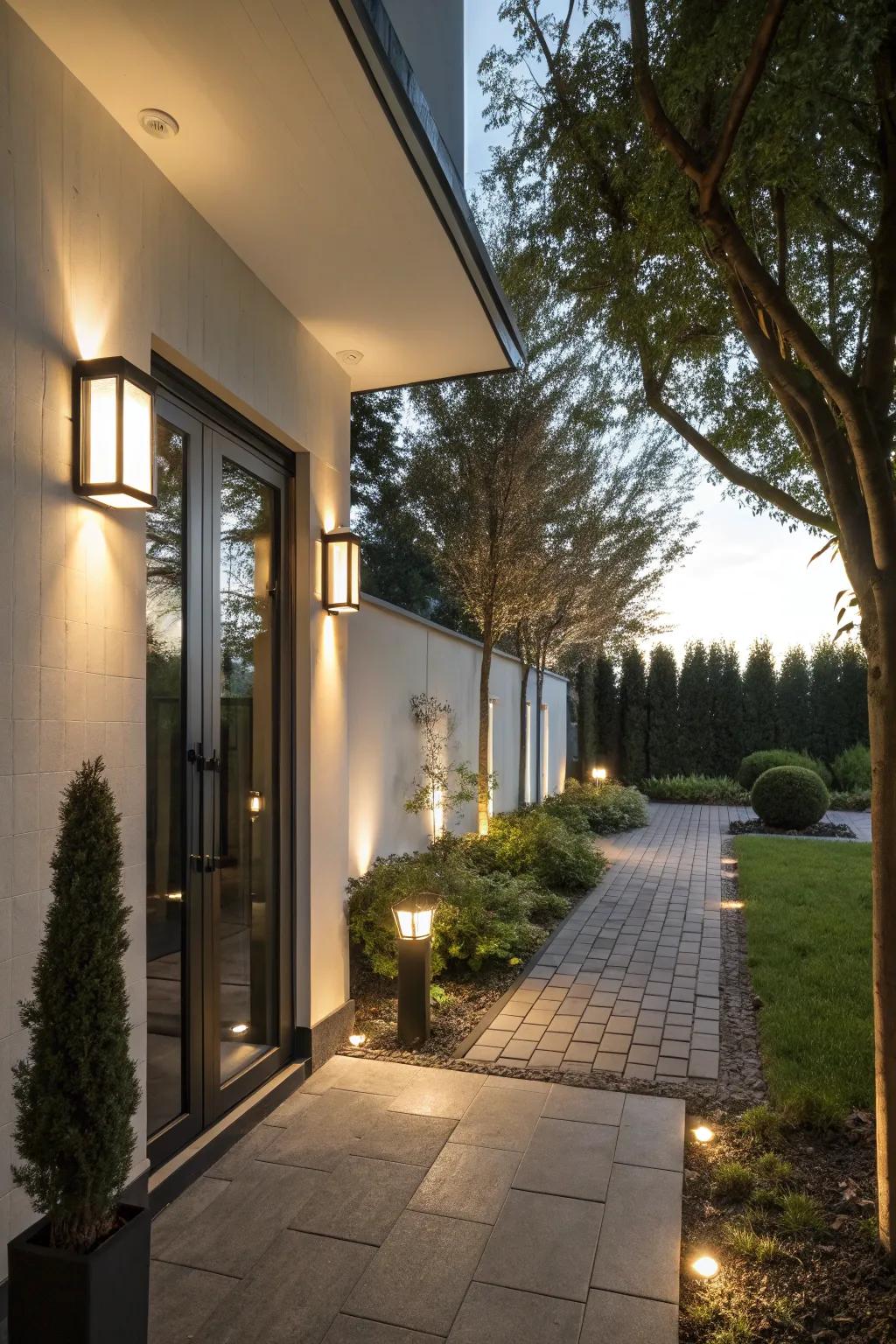 Stylish lighting creates a safe and welcoming environment.