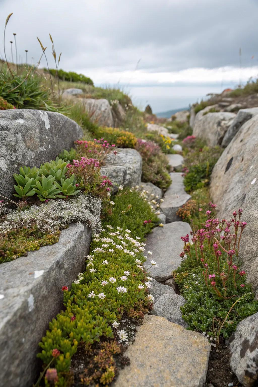 Crevice gardens offer a unique and naturalistic appeal.