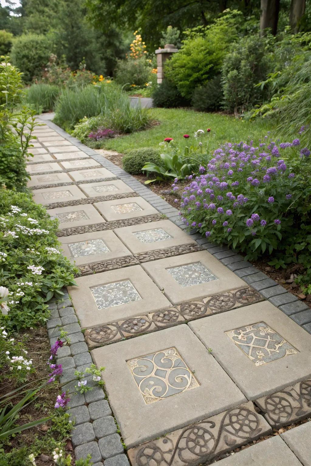Corner accents in paver designs add personal flair.