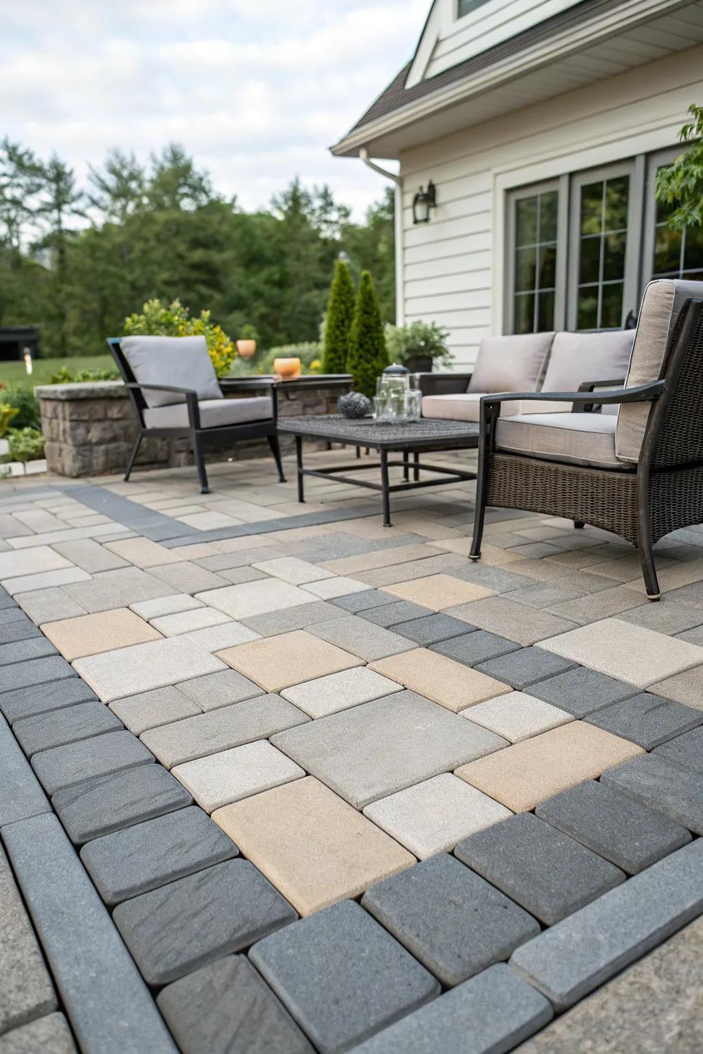 Stacked bond pattern delivers a neat and contemporary style.