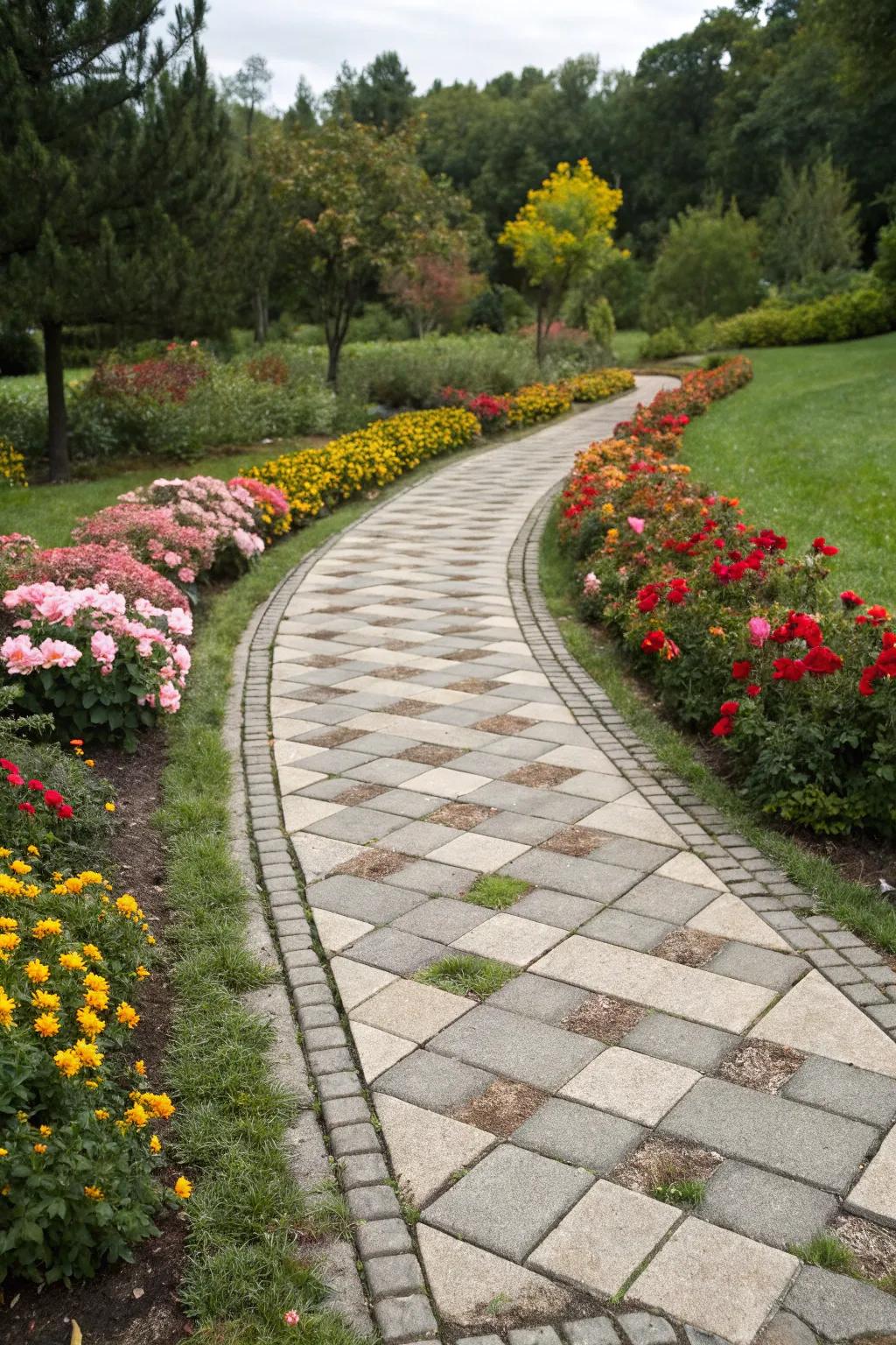 Diagonal patterns create dynamic movement in any space.