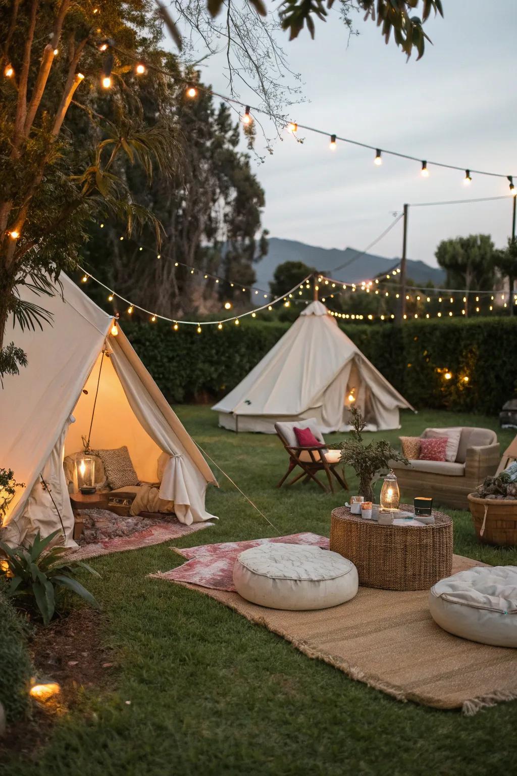 Experience the joy of glamping for a cozy and unique birthday celebration.