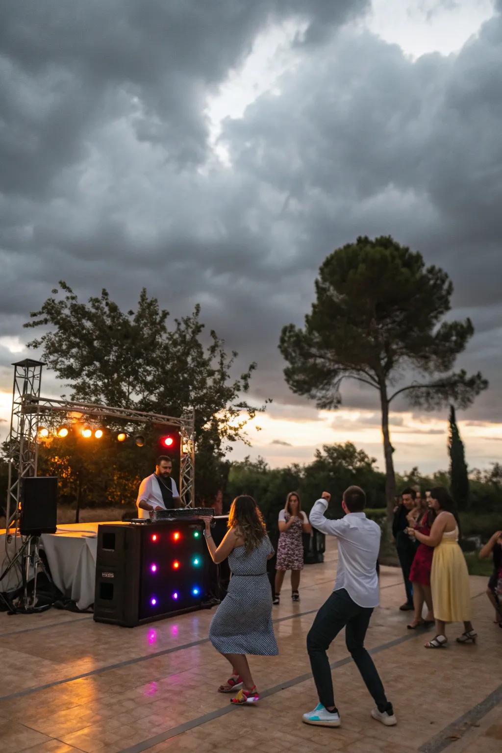 Dance the night away with an energetic outdoor dance party.