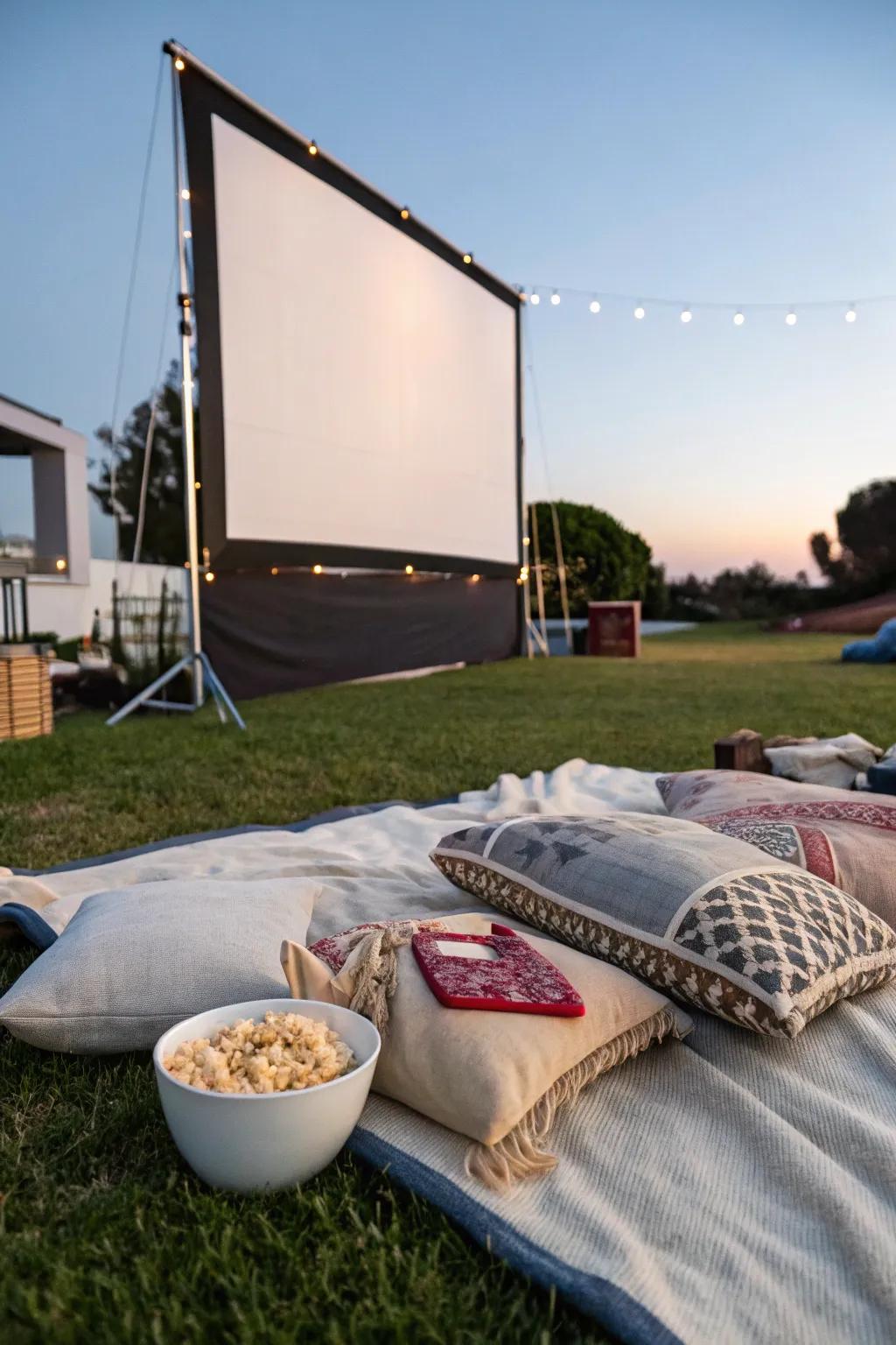 Enjoy a movie night under the stars for an unforgettable birthday experience.