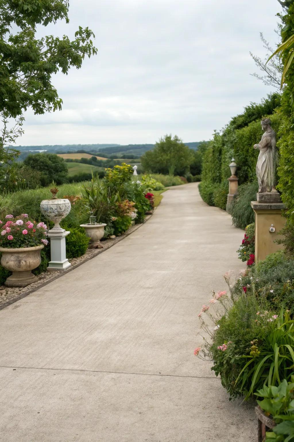 Soft cream driveways provide a timeless and elegant look.