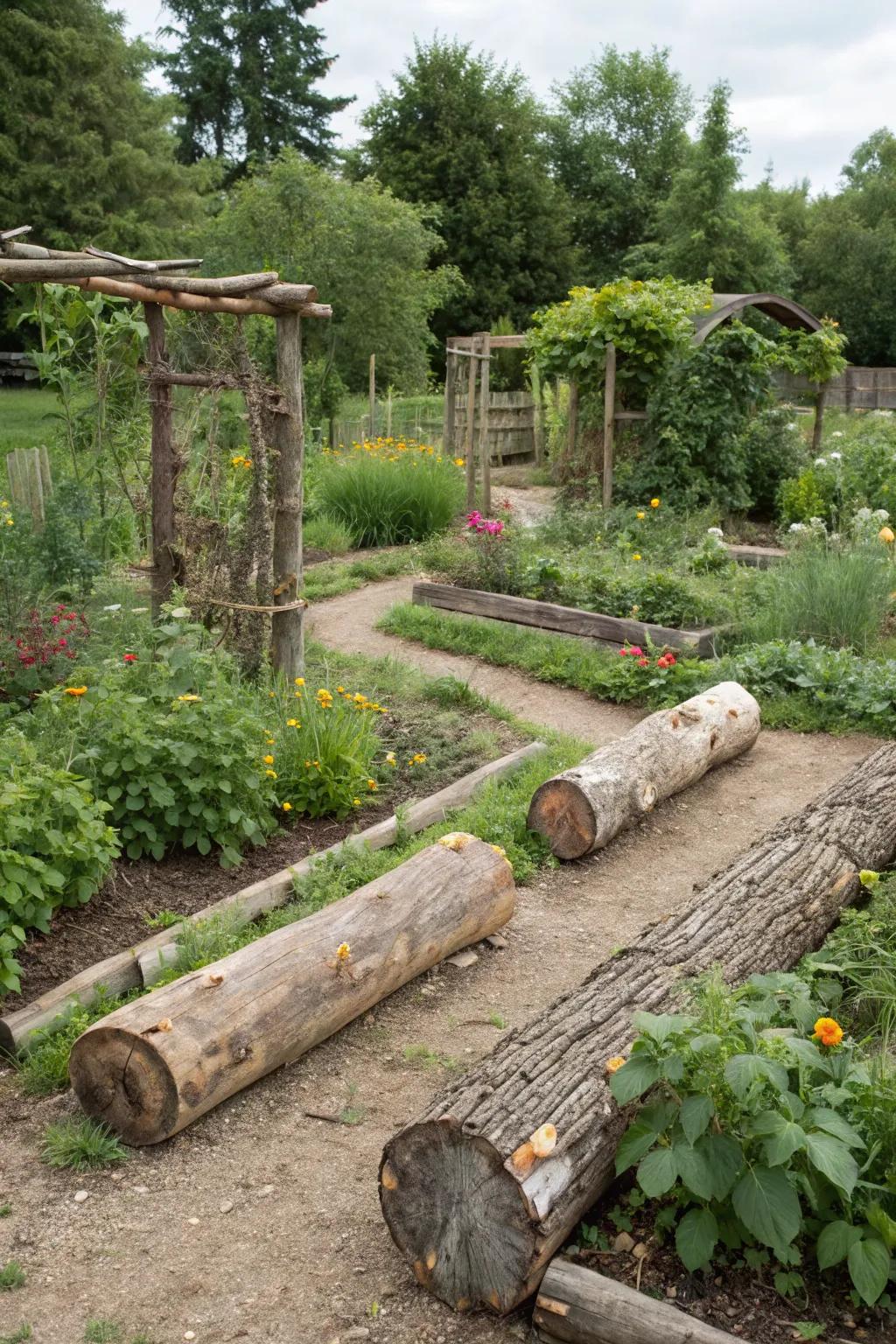 Logs provide structure and create cozy spots for wildlife.