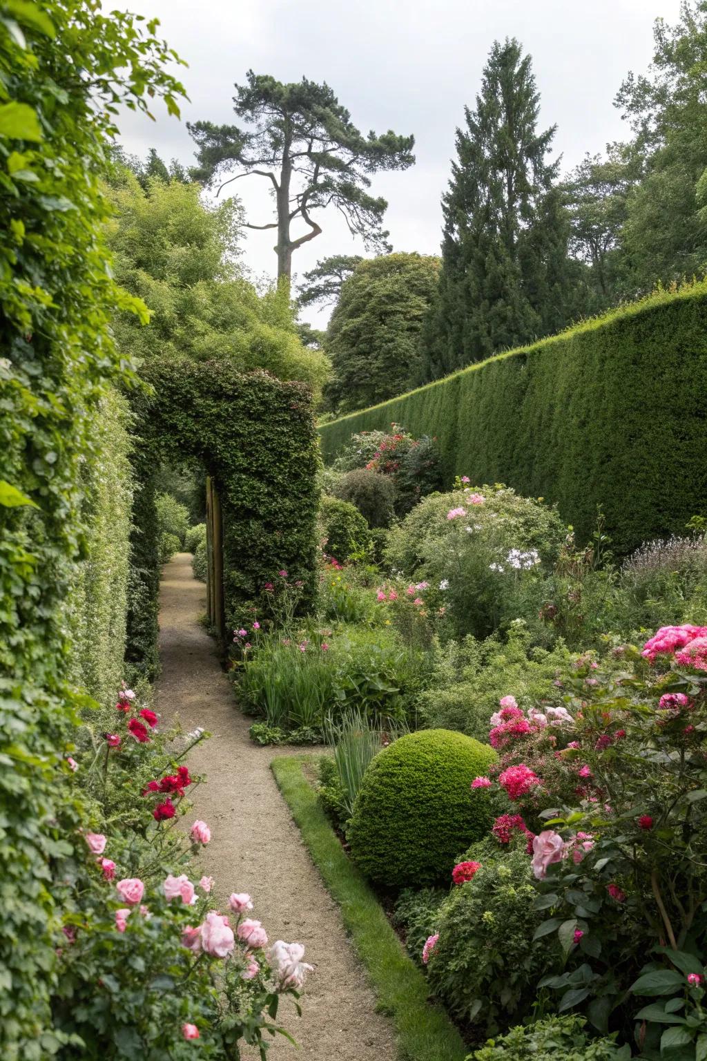 Secret garden nooks invite exploration and provide tranquil retreats.