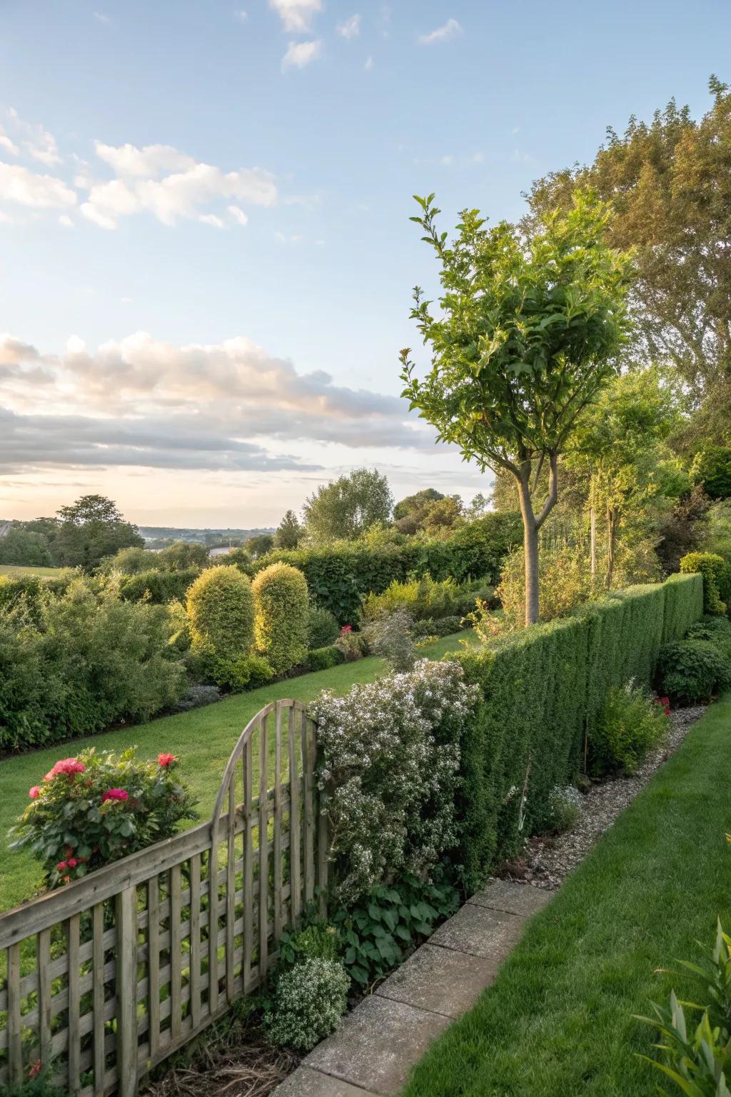 Natural fences provide privacy while maintaining ecological connectivity.