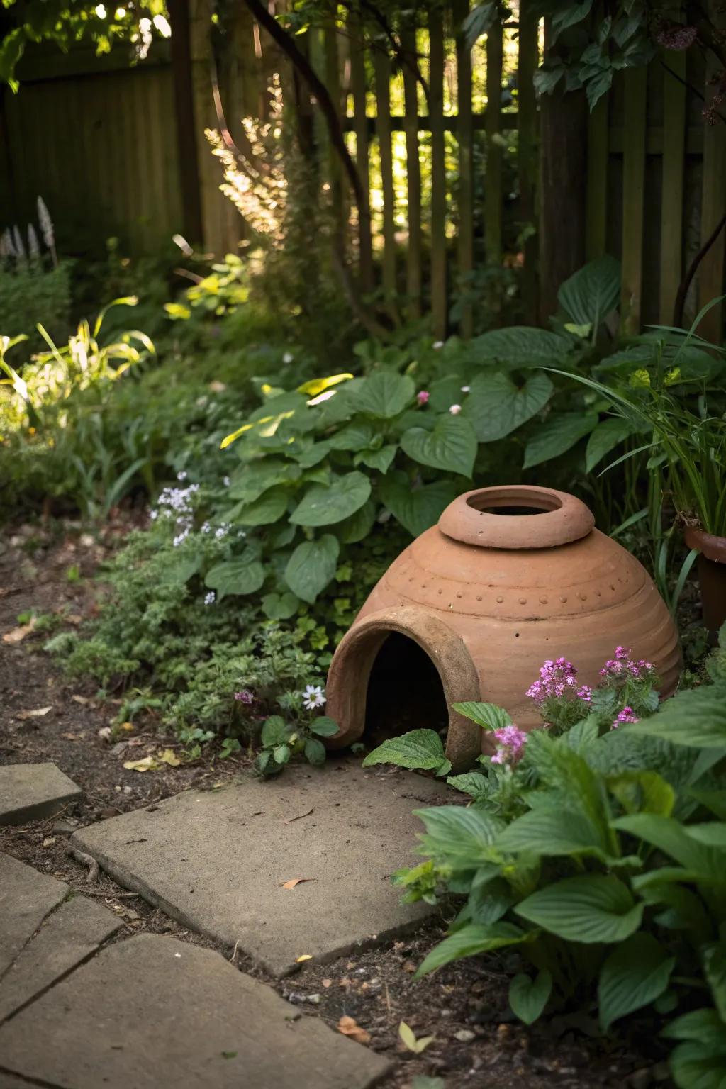 Simple materials can provide essential shelter for garden friends.