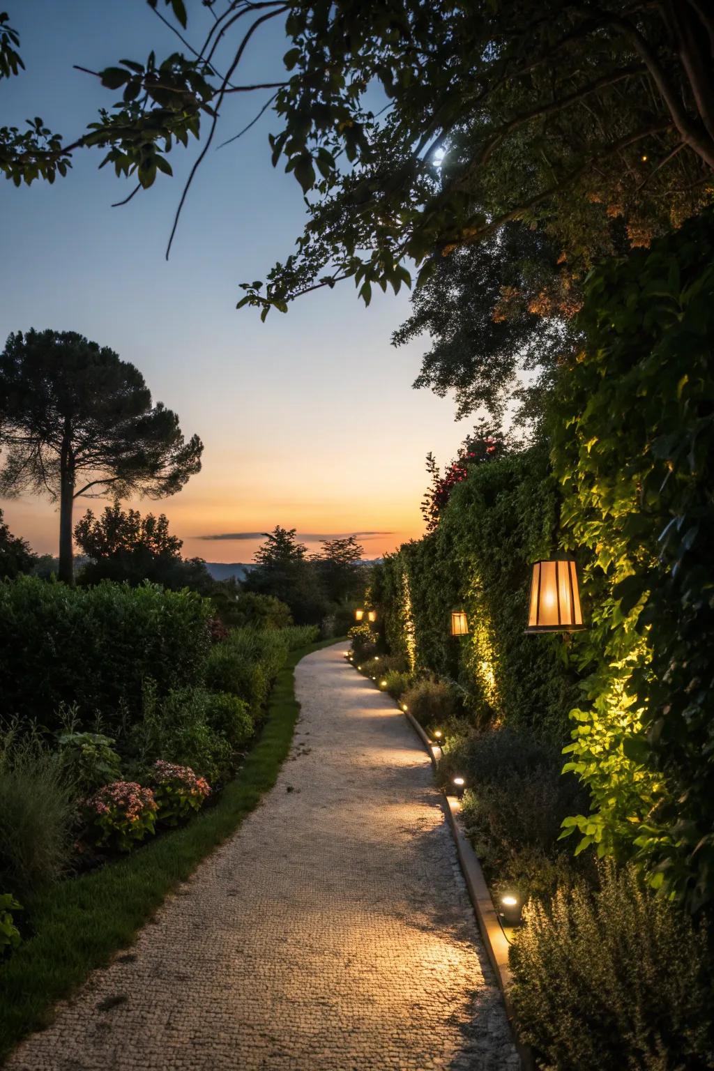 Solar lights enhance your garden's beauty at night.