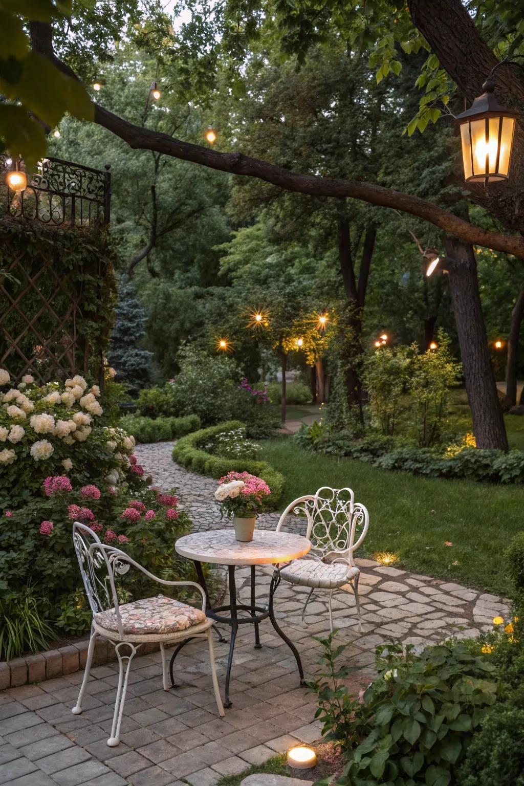 Enjoy your garden with a charming and affordable seating area.