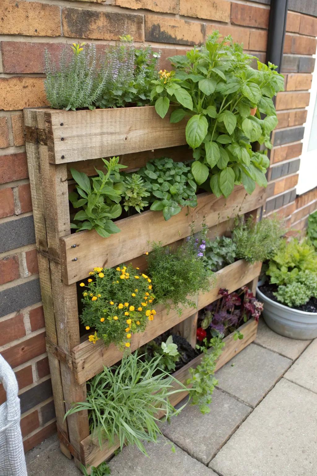 Vertical gardens maximize space and add visual interest.