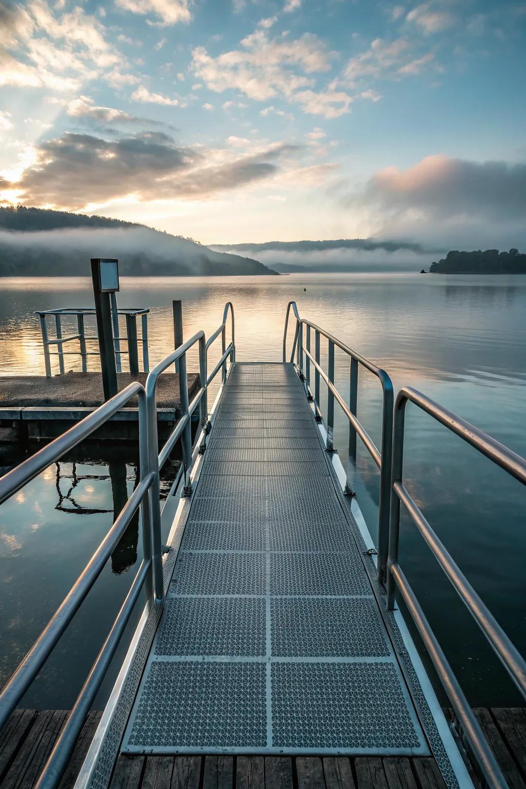 Metal railings offer strength and a sleek, industrial look.