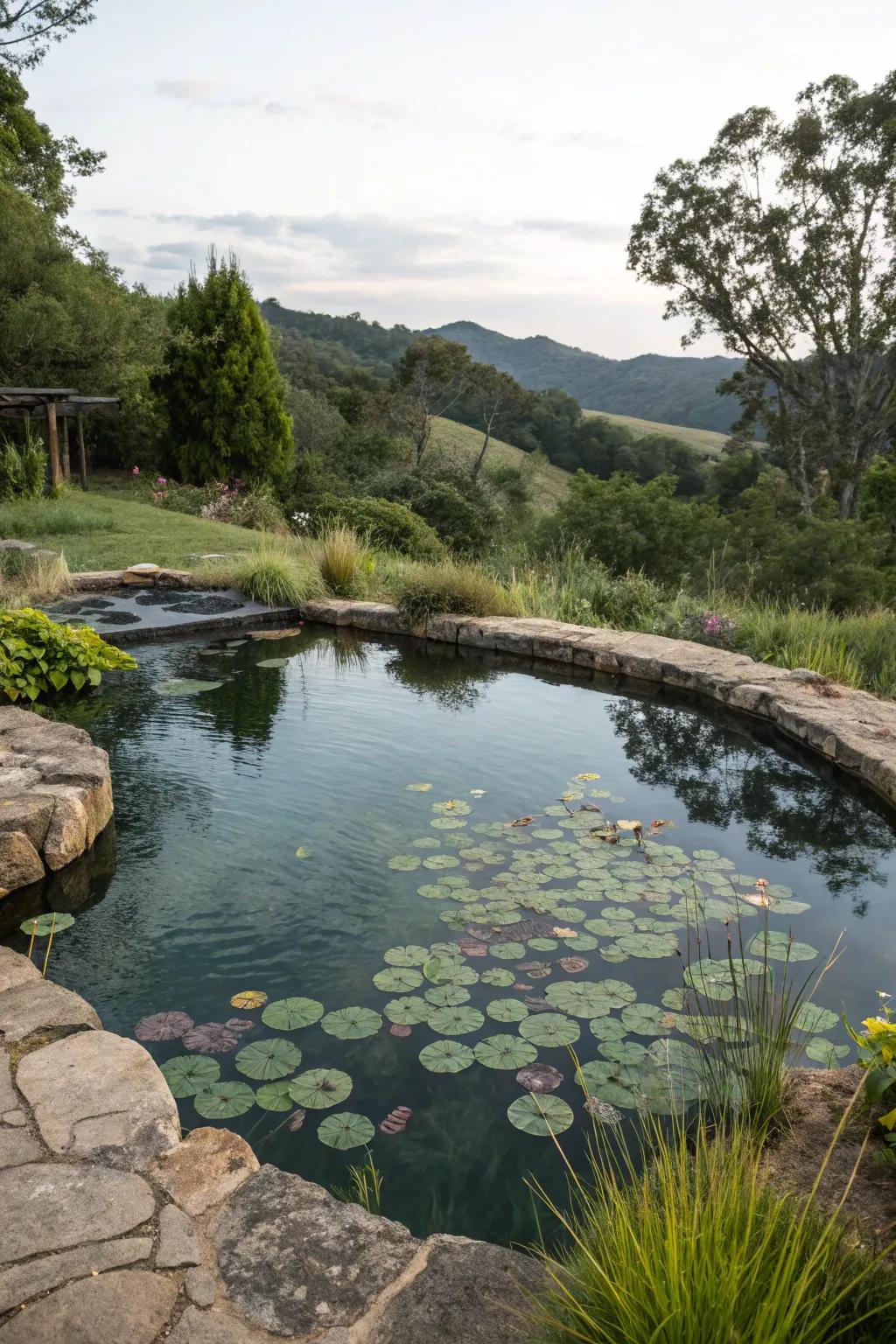 Floating plants add beauty and ecological benefits.