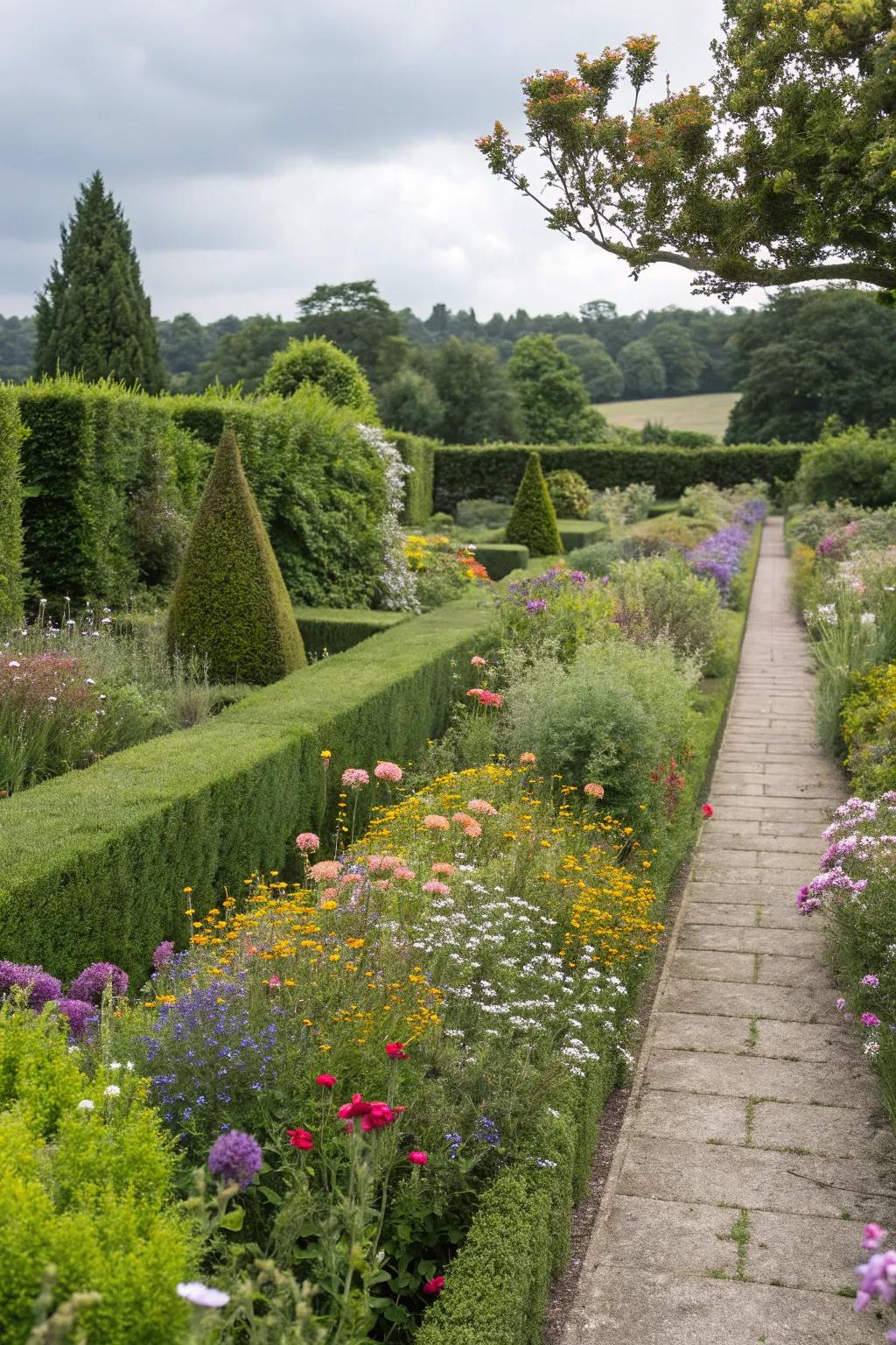 Combining formal and wild creates dynamic beauty.