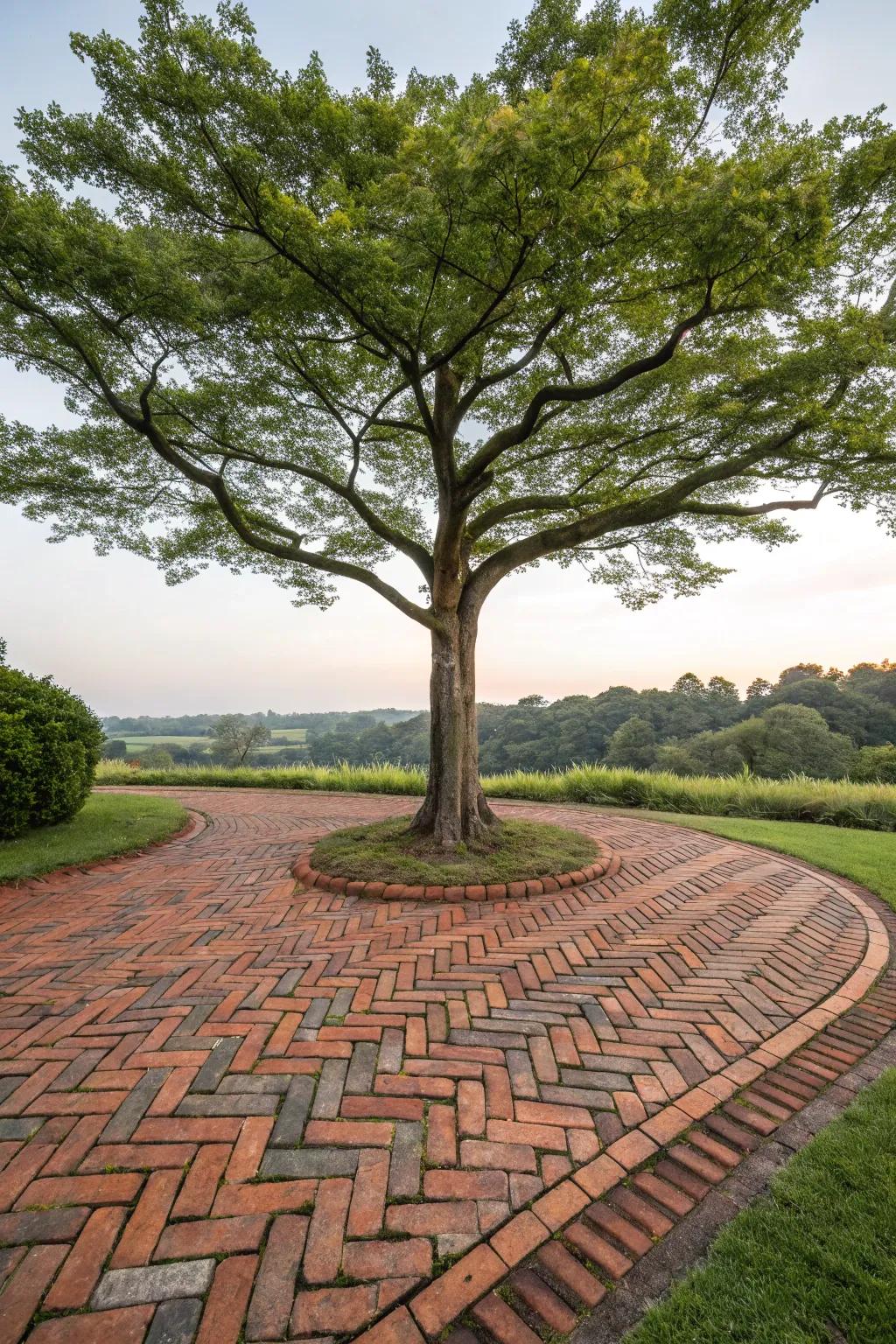 The herringbone pattern adds a sophisticated touch.