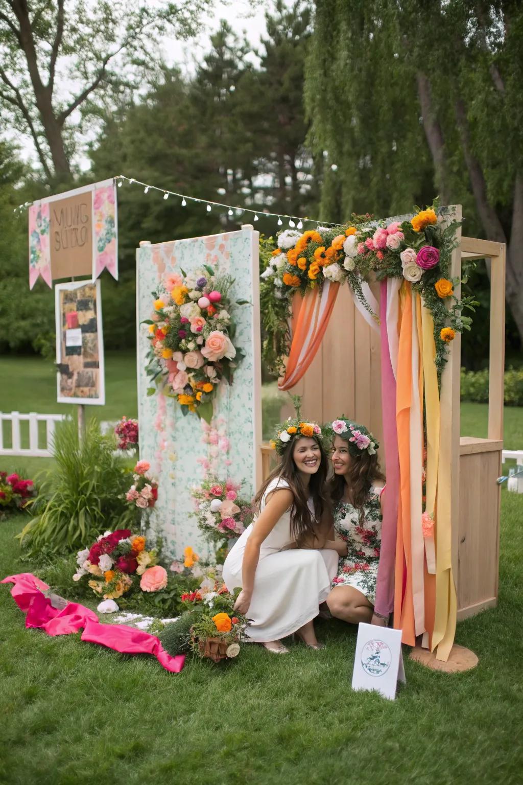 A photo booth encourages guests to create lasting memories.
