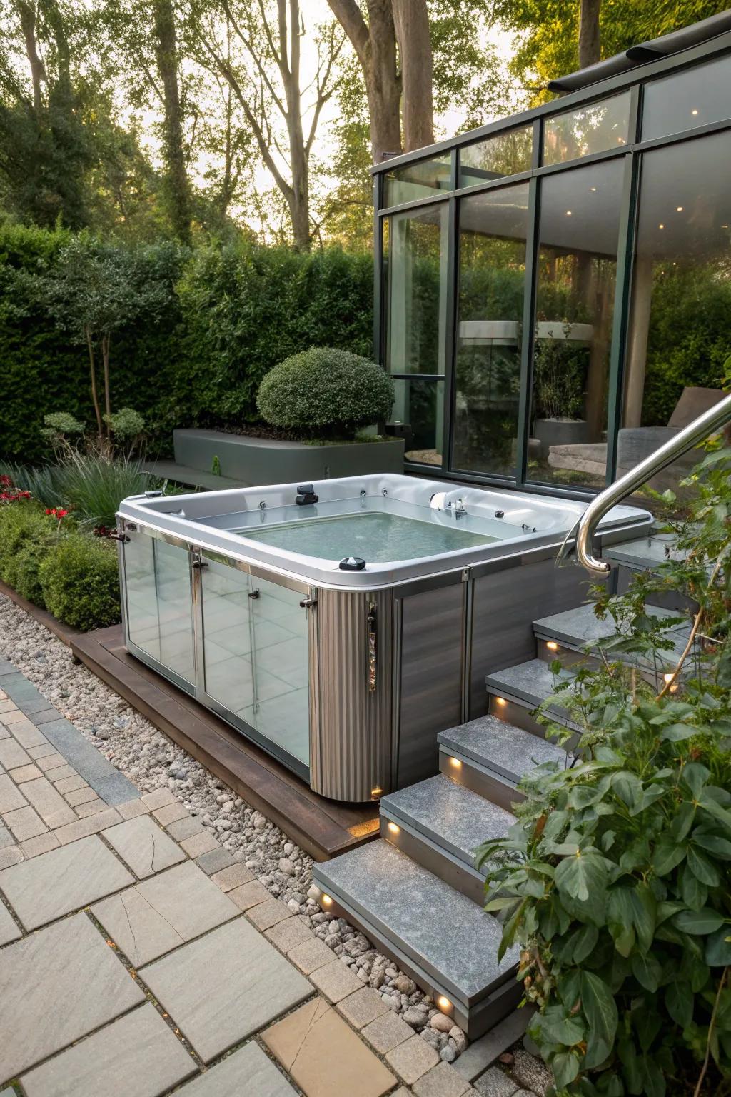 Achieve a modern look with glass and metal aesthetics.