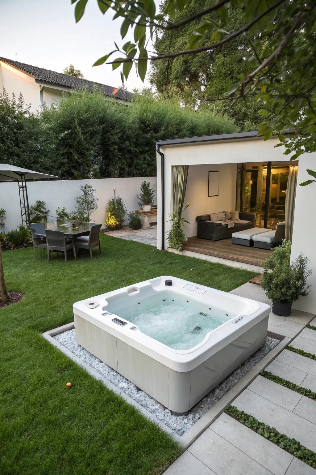 A sleek, minimalist hot tub design for a touch of modern luxury.