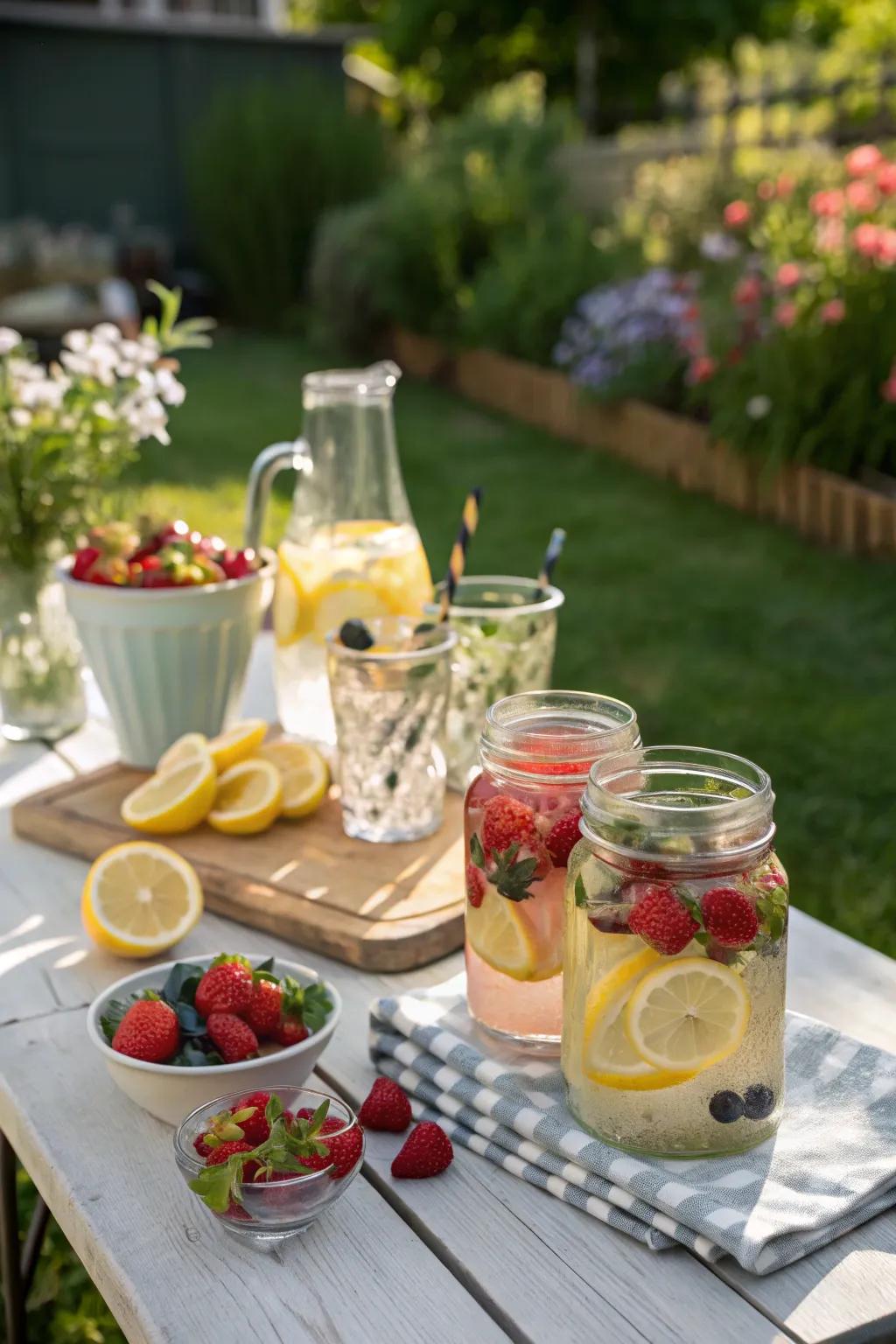 Refreshing beverages to keep guests cool and hydrated.