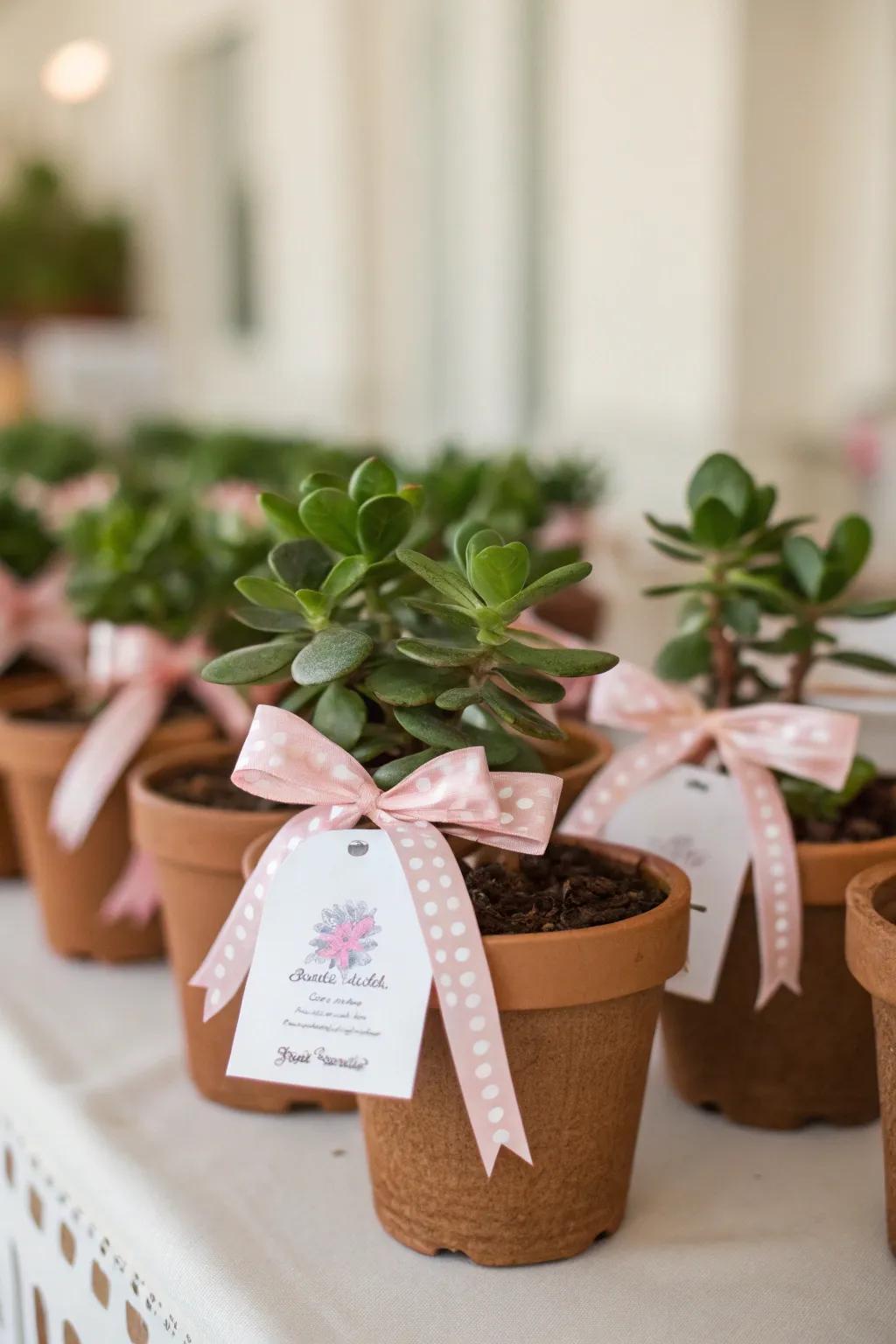 Personalized party favors to thank guests for attending.