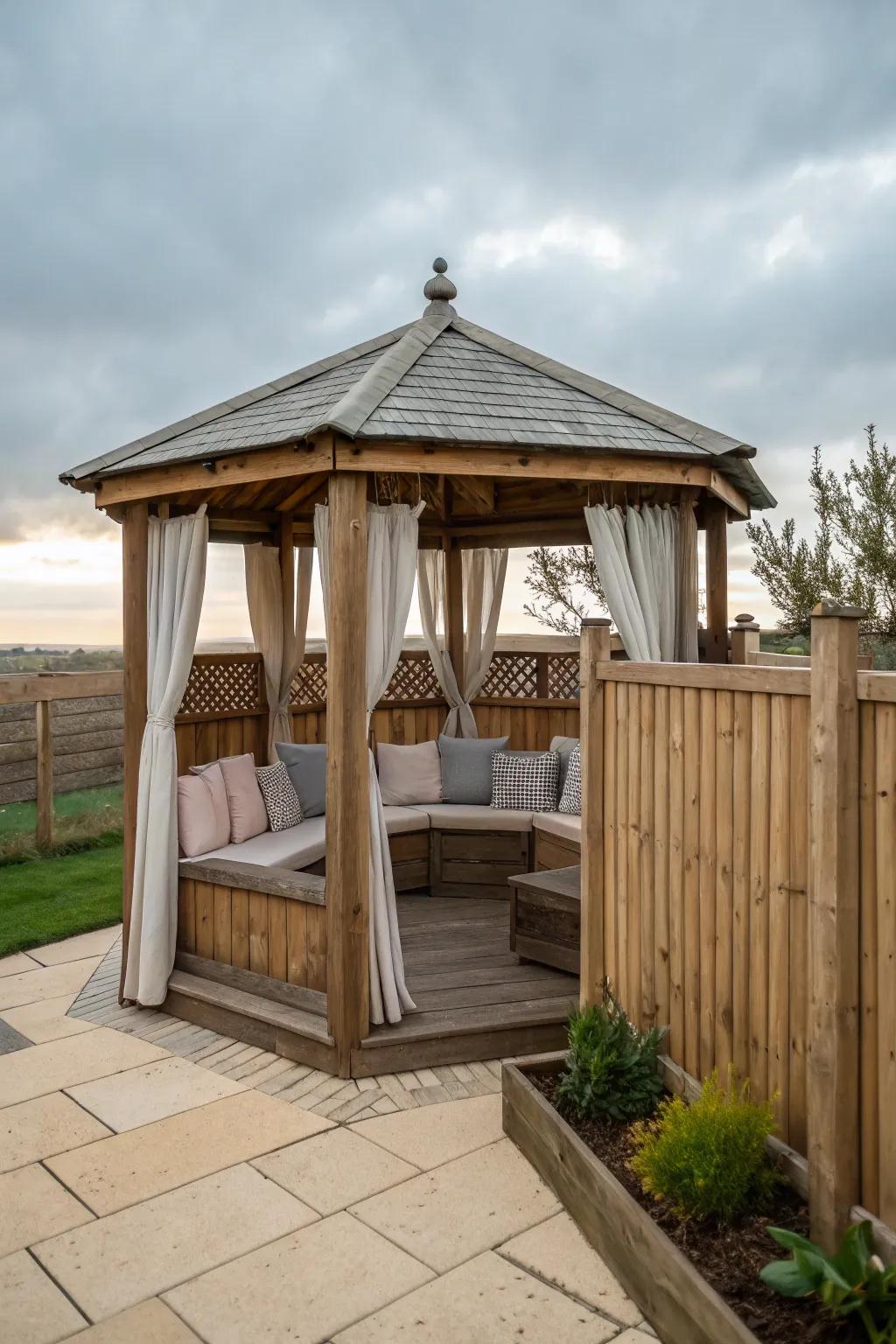 Integrated seating maximizes comfort and space.