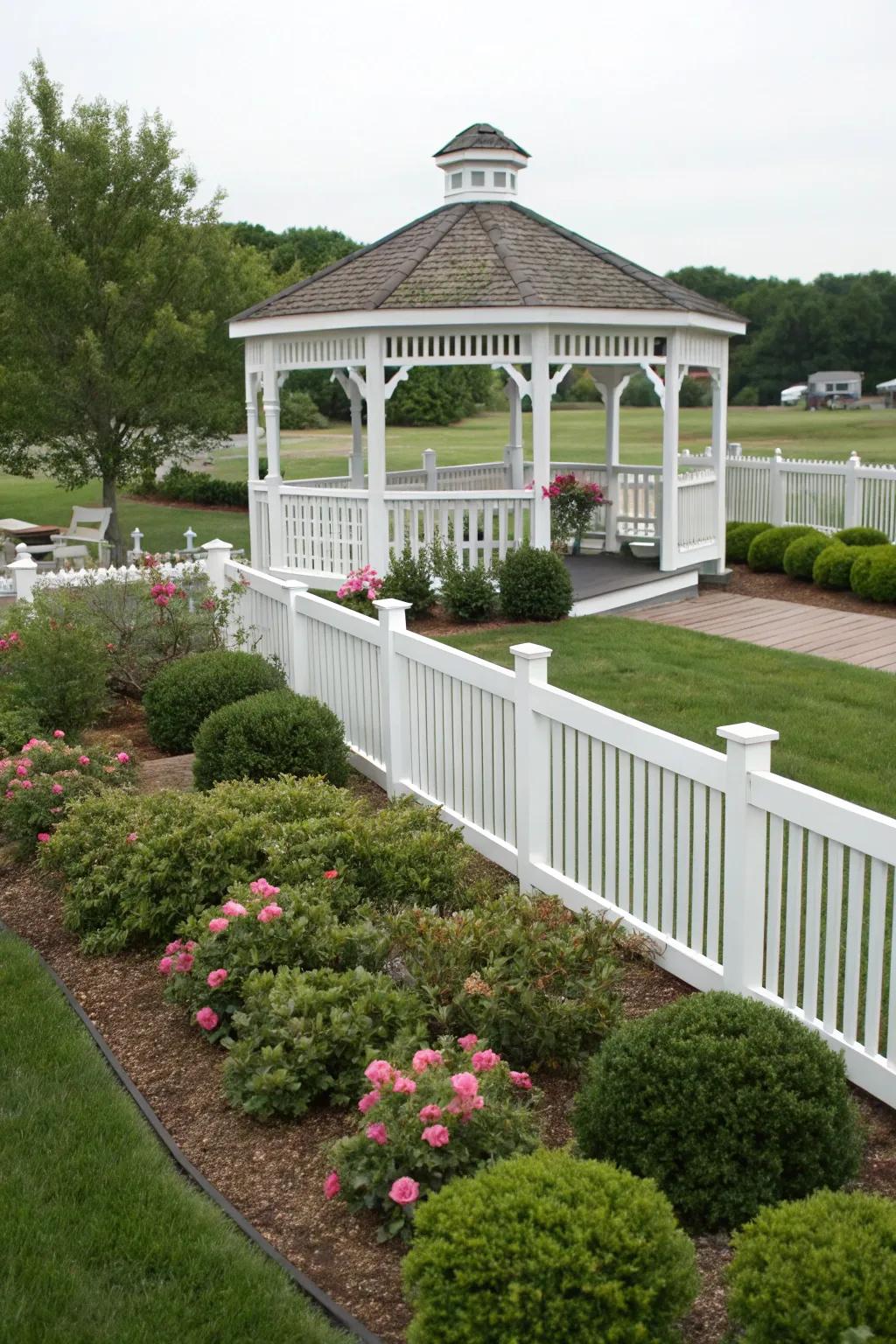 Vinyl fencing offers ease of maintenance and style.