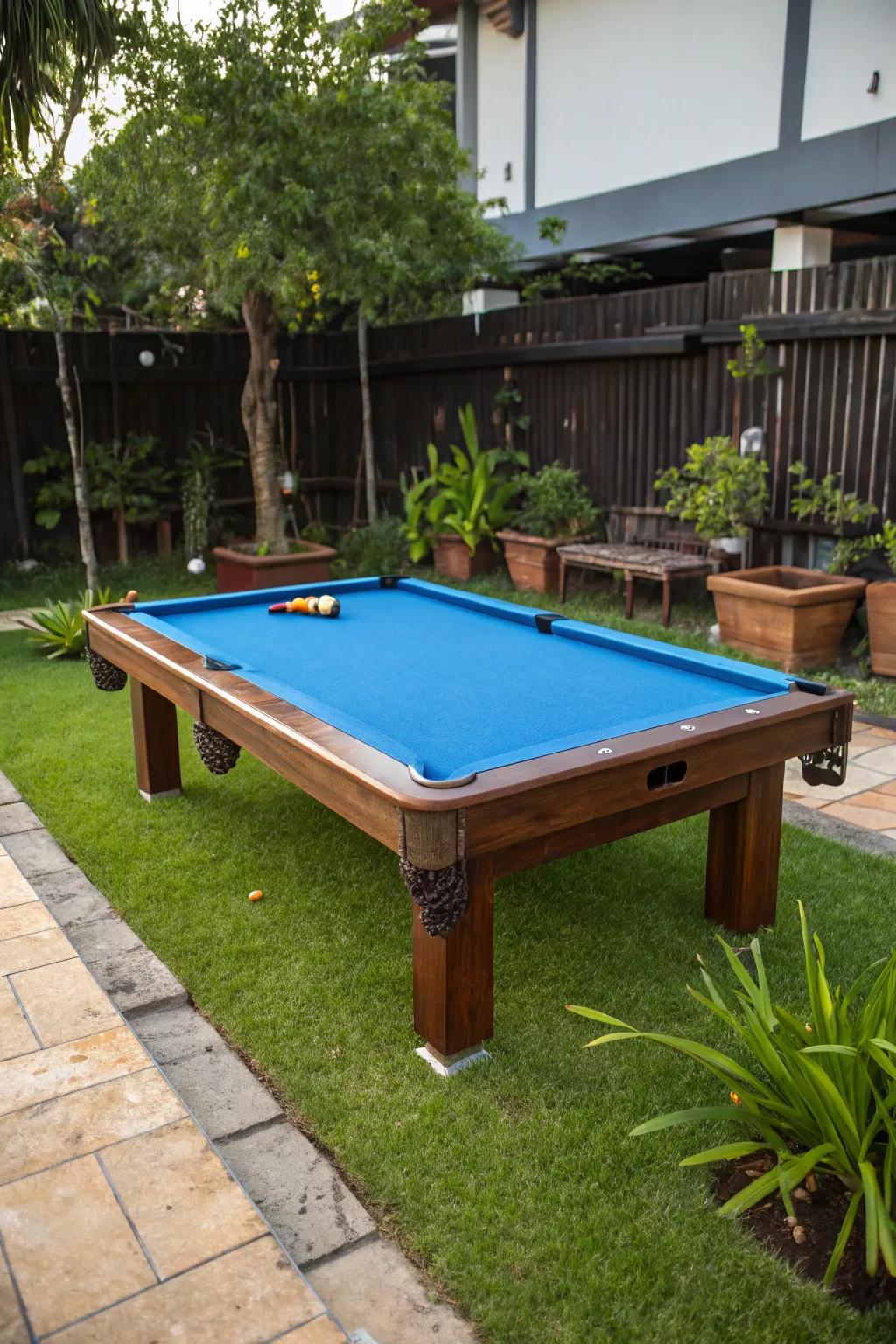 A colorful cloth adds a pop of personality to your pool table.