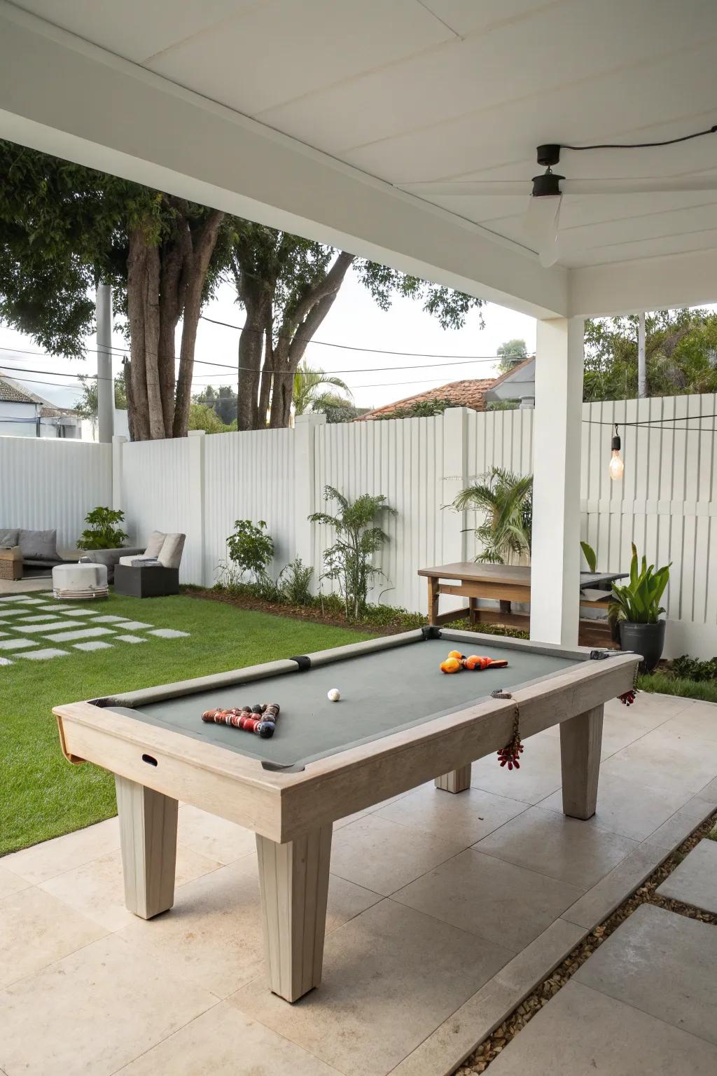 Minimalist decor creates a calm and inviting game area.