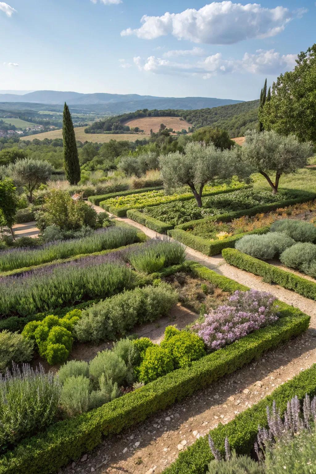 Herb knot gardens are both practical and beautiful.
