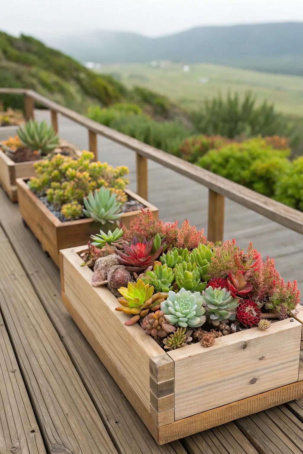 Succulent boxes offer a trendy, low-maintenance option.