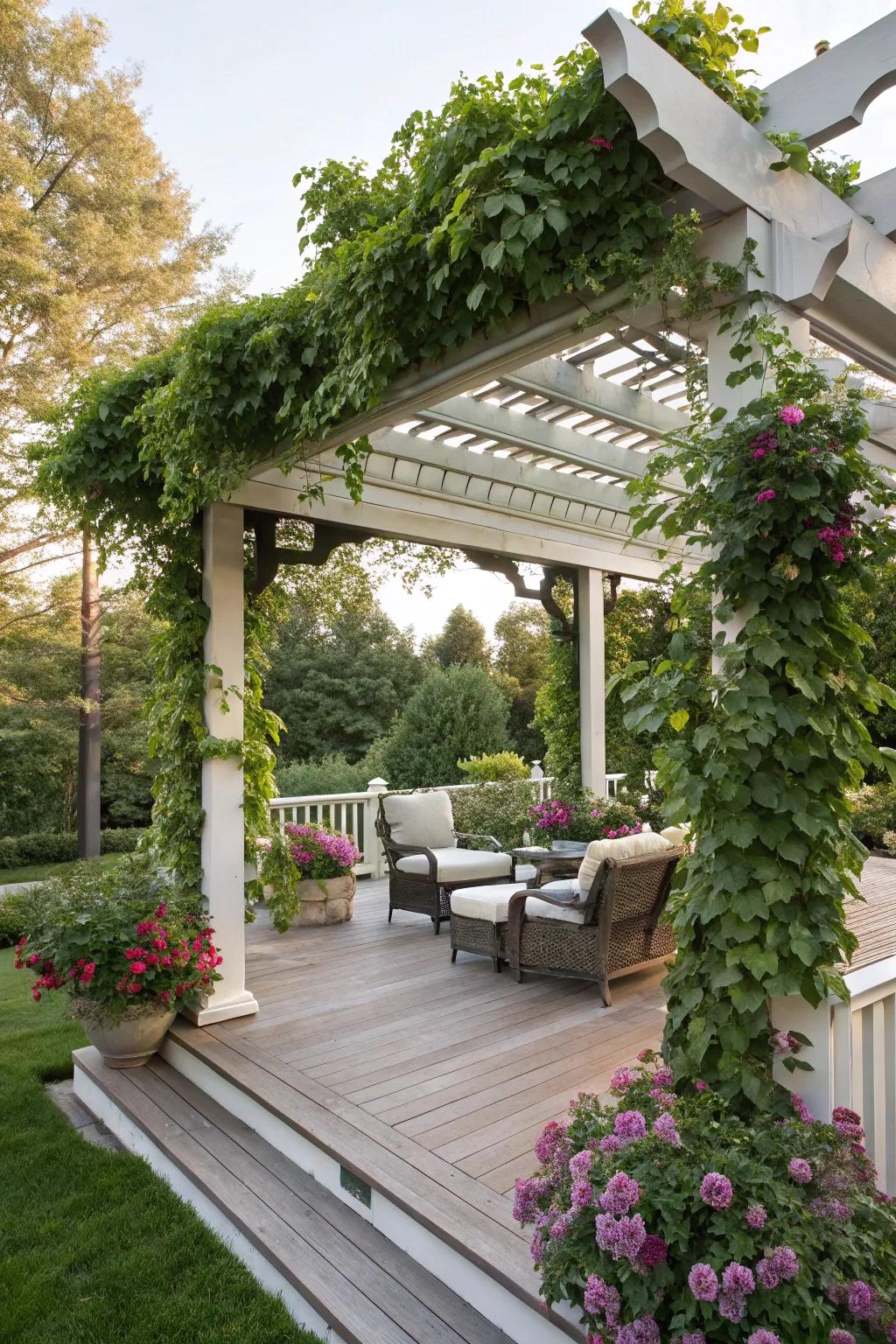 Create a cozy retreat with a pergola-covered deck.