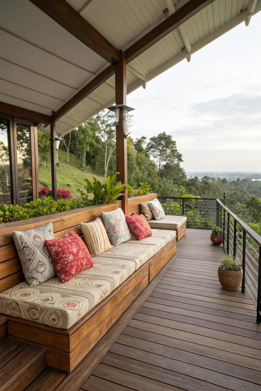 Built-in seating for comfortable and stylish gatherings.