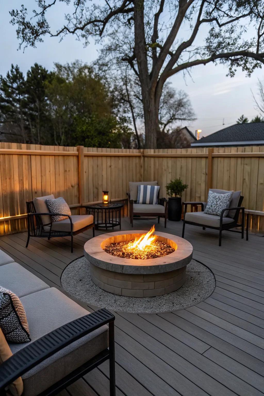 Gather around a cozy fire pit for warmth and togetherness.