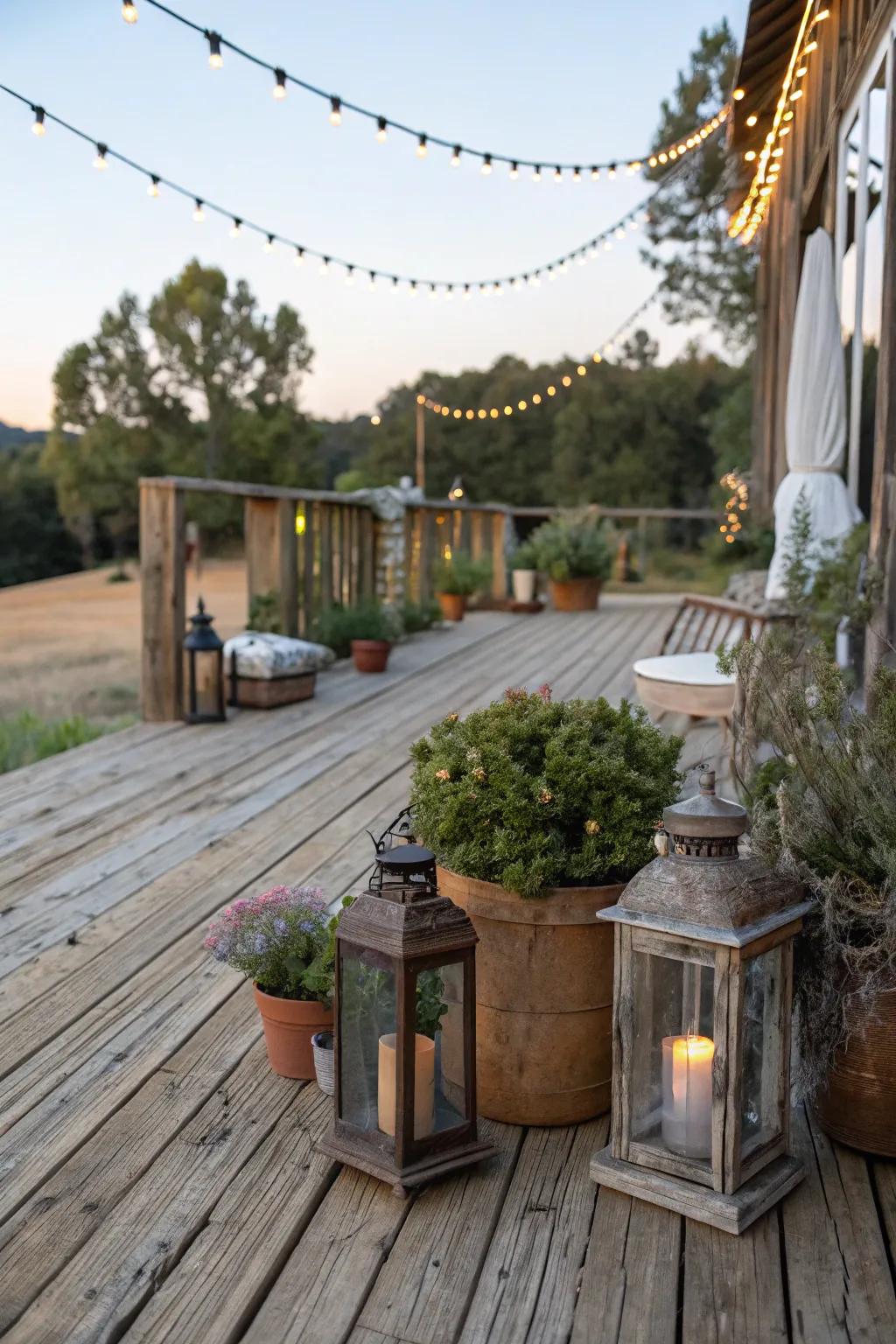 Step back in time with a rustic, reclaimed wood deck.