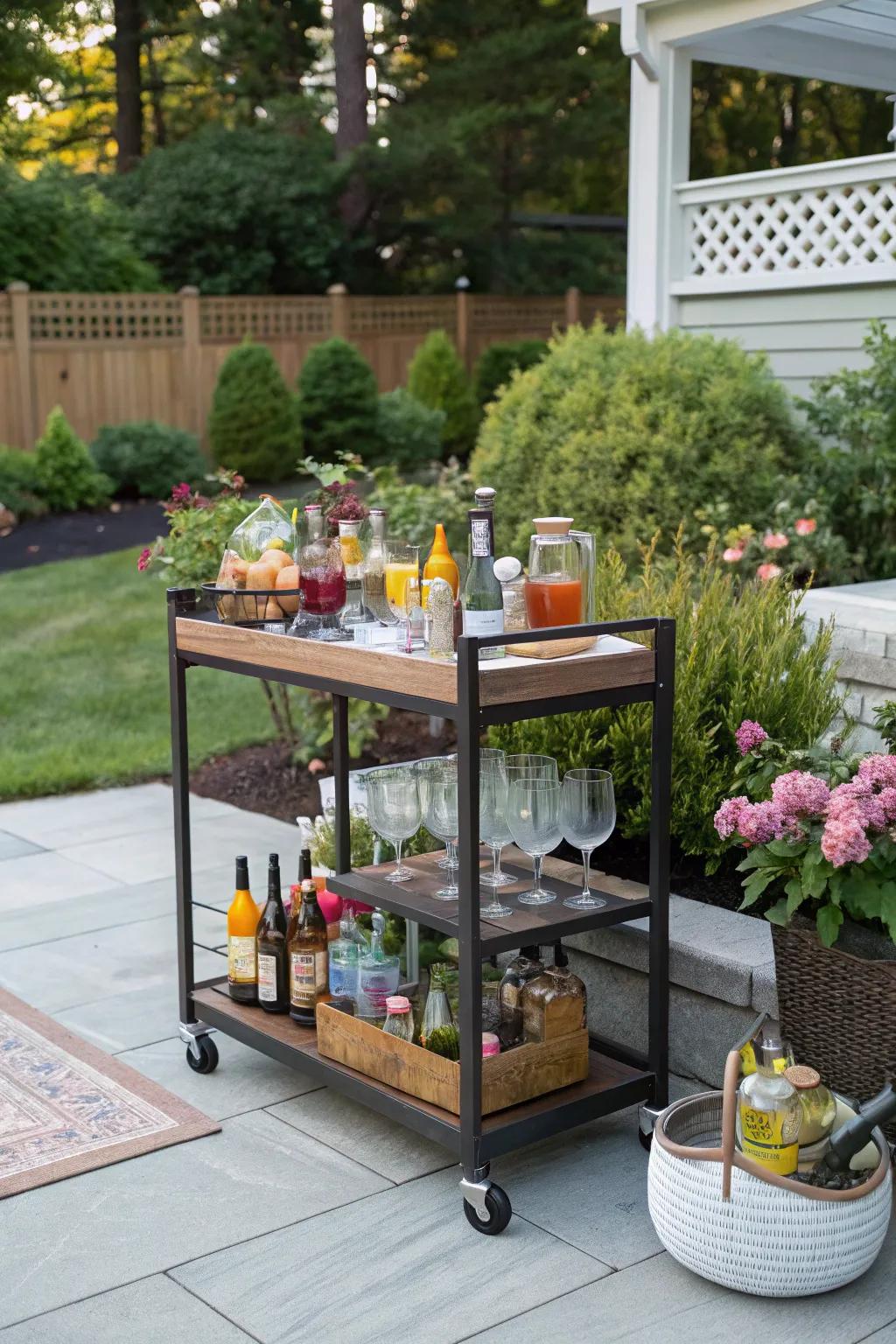 Mix up fun with a portable outdoor bar.